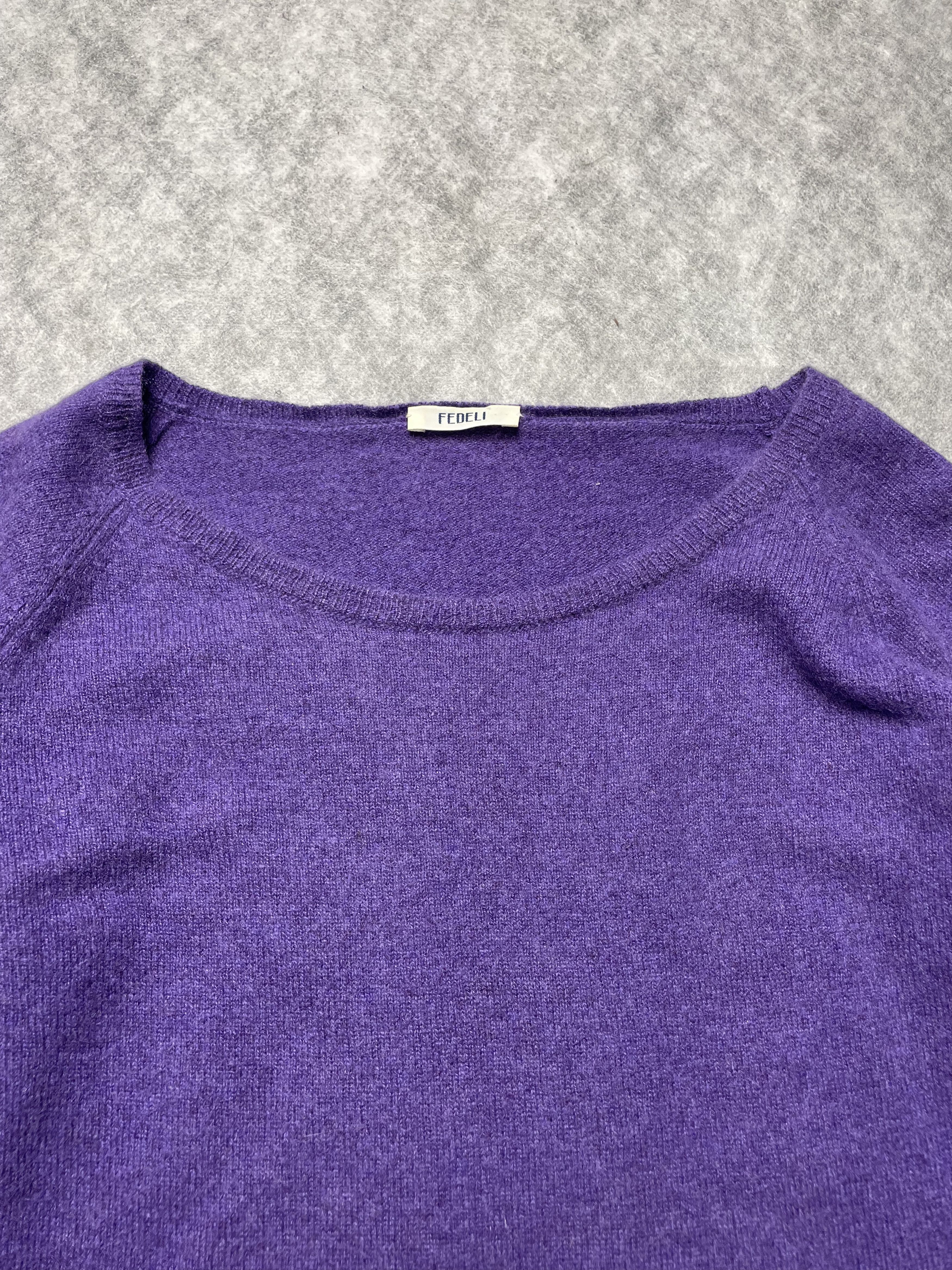 Fedeli FEDELI Cashmere Pullover Sweater Purple Womens Size M / US 6-8 / IT 42-44 - 6 Thumbnail