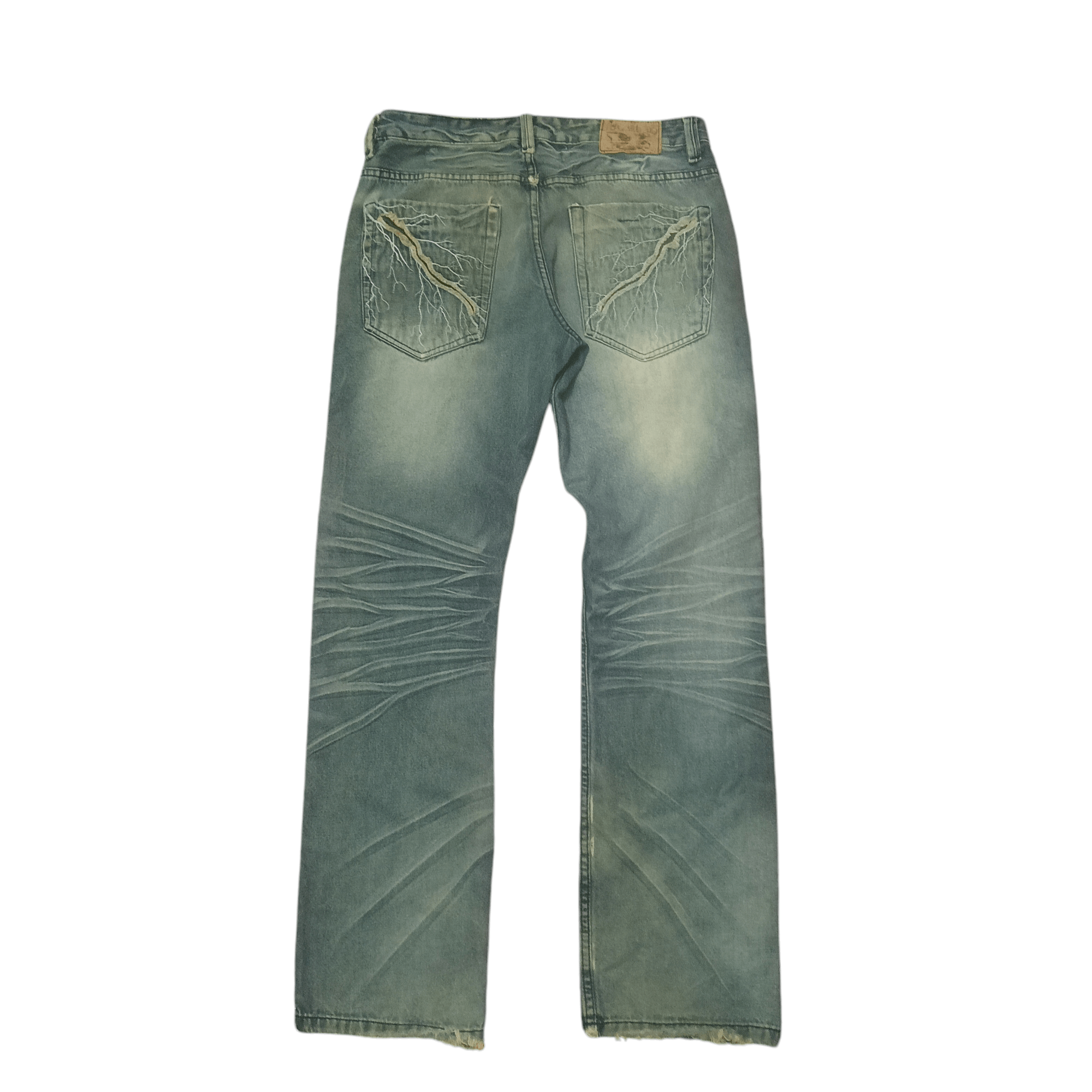 If Six Was Nine Vtg Dowkedow japanese flare jeans Rare Lighting Bolt Design Size US 32 / EU 48 - 13 Thumbnail