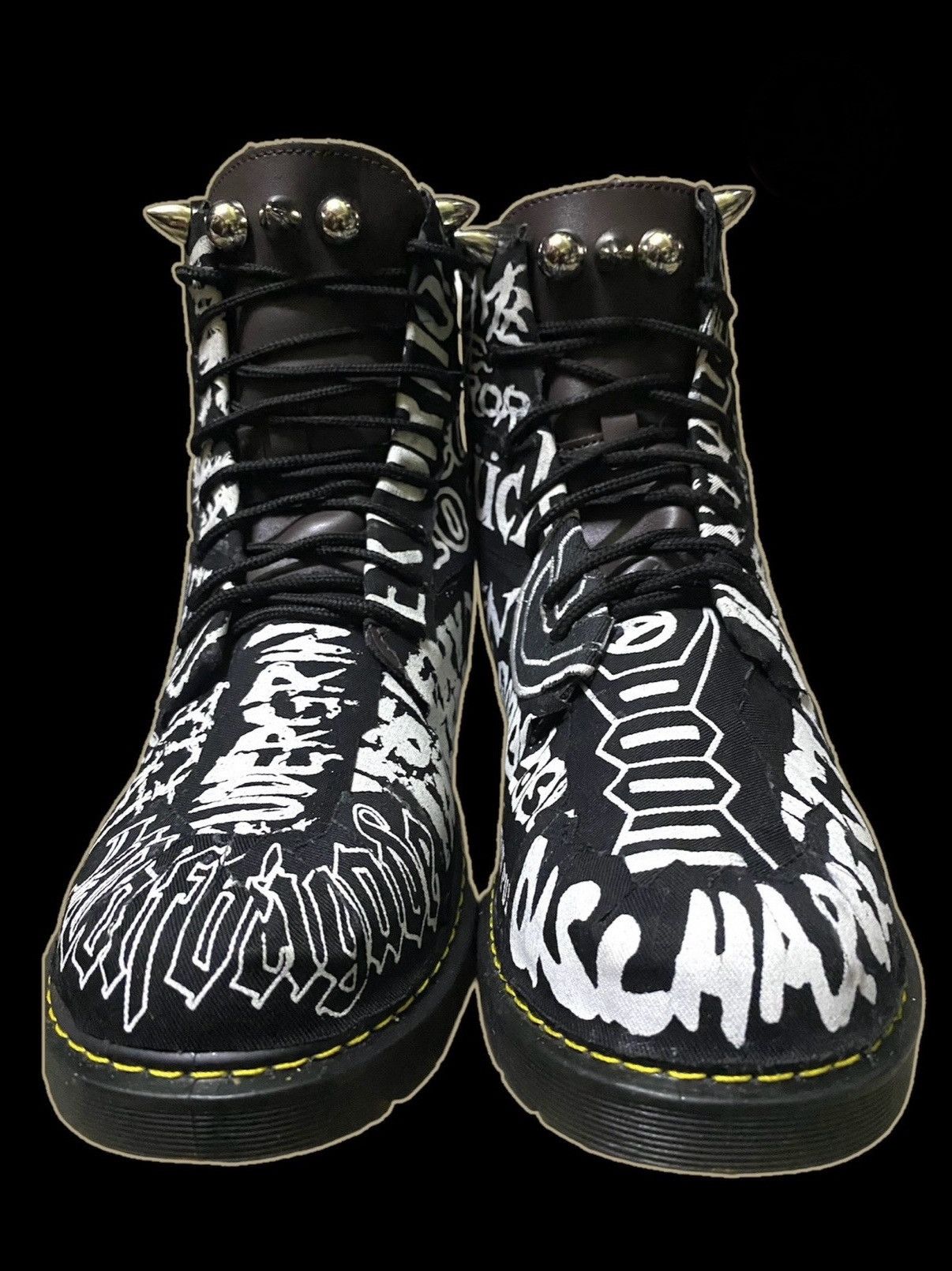Designer × Other Custom Made Metal Punk Grindcore Boots Size US 8 / EU 41 - 5 Thumbnail