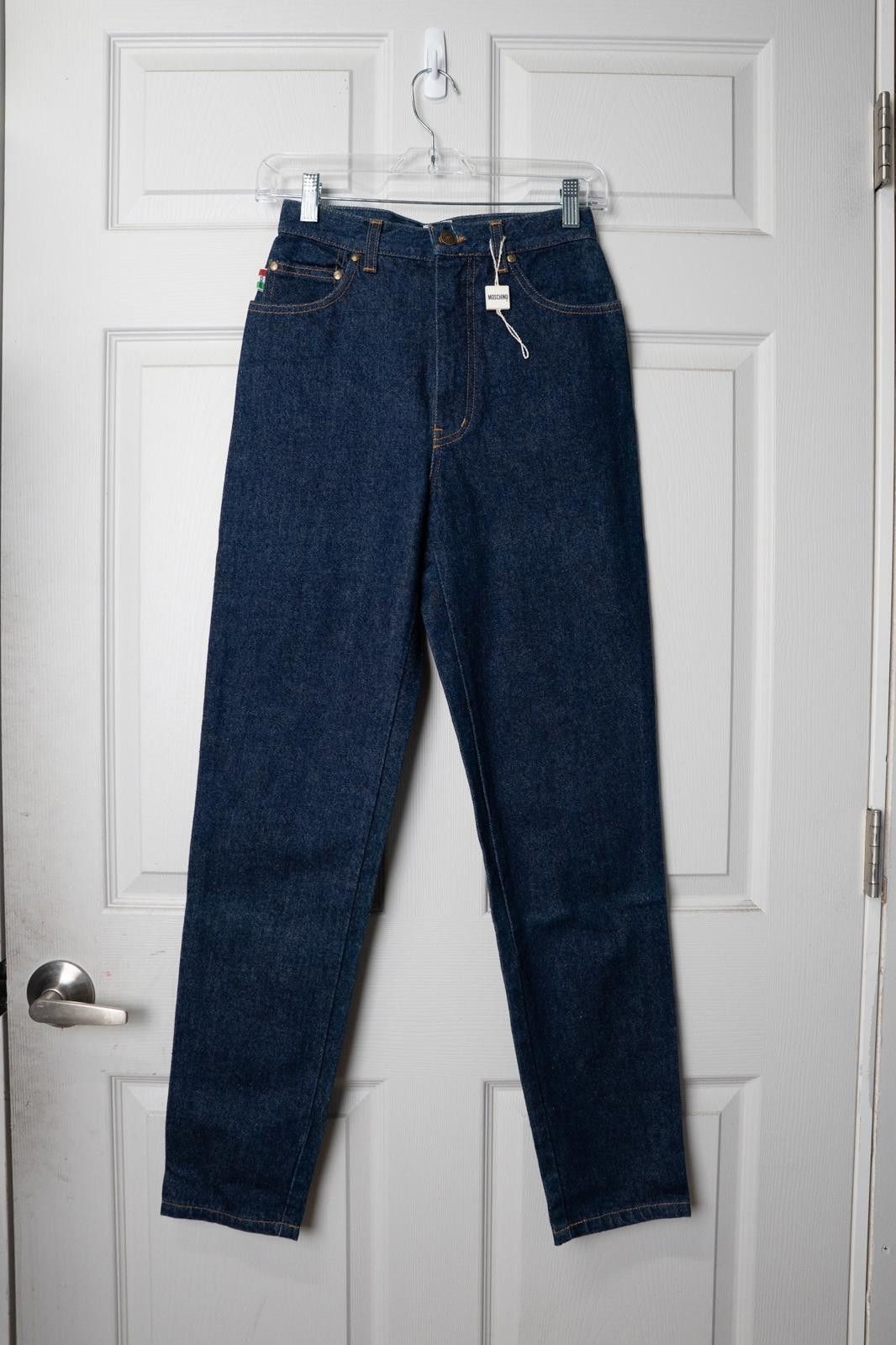 Moschino 00's Moschino Jean Dark Wash Peace Embellished Slim Fit Jean Size 32" / US 10 / IT 46 - 1 Thumbnail