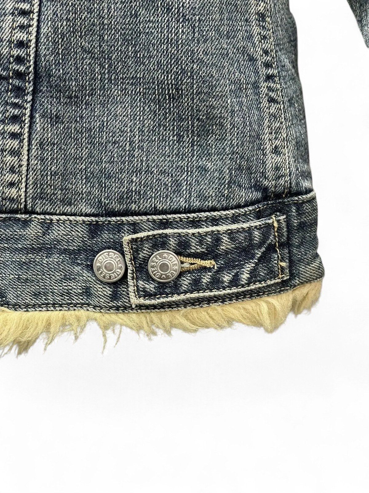 Diesel Diesel Blue Denim Jacket Faux Fur lining fashion Y2K Size S / US 4 / IT 40 - 14 Thumbnail