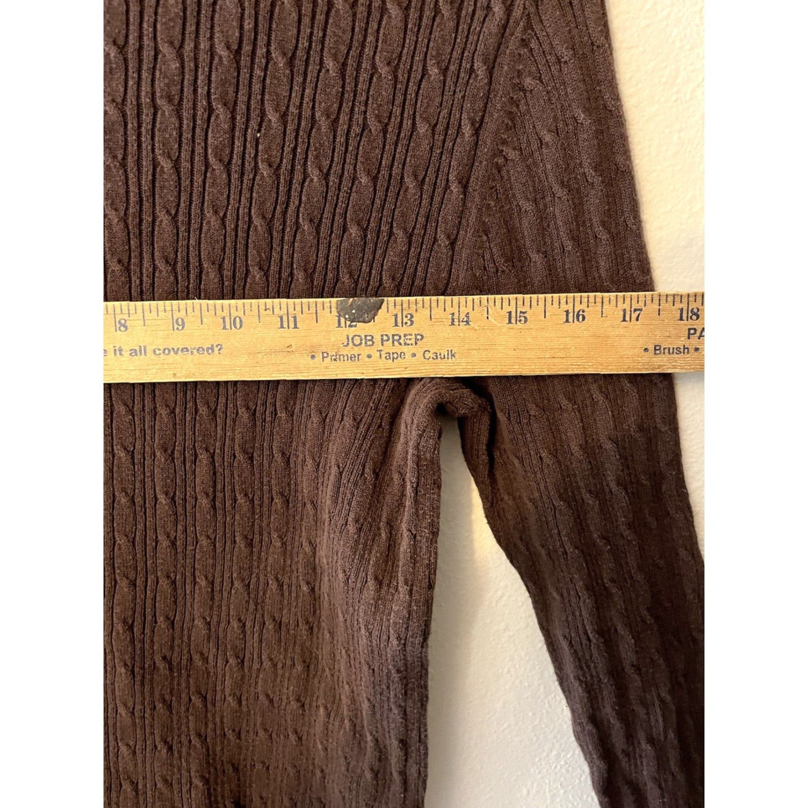 Gap Gap Sweater Women Size Large Brown Cable Knit Pullover Raglan Sleeve Crew Neck Long Sleeve Cotton Blend All Seasons Size L / US 10 / IT 46 - 4 Thumbnail