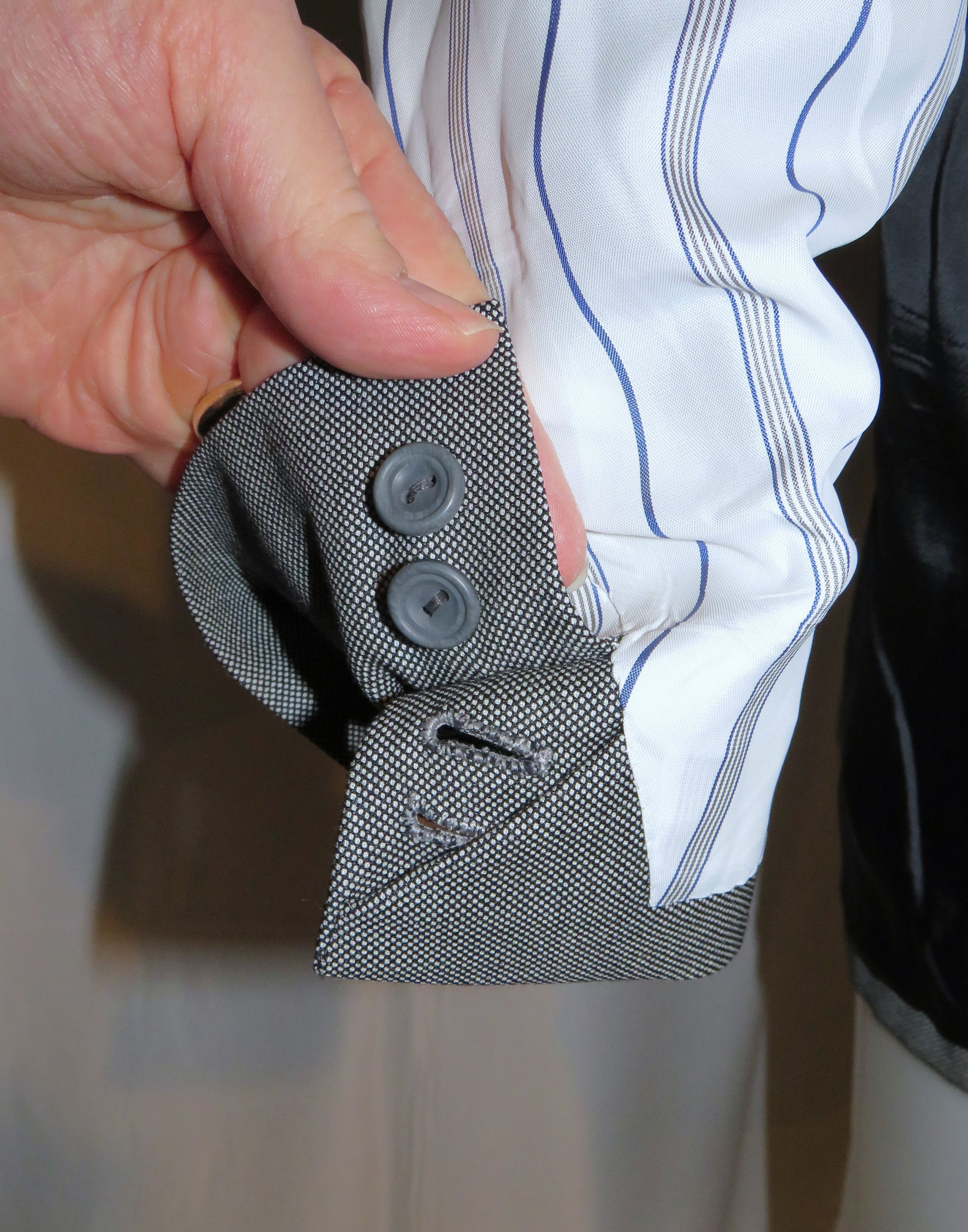 Henry Poole × Savile Row Bespoke Gray Birdseye Two Button Suit 36S Size 36S - 10 Thumbnail