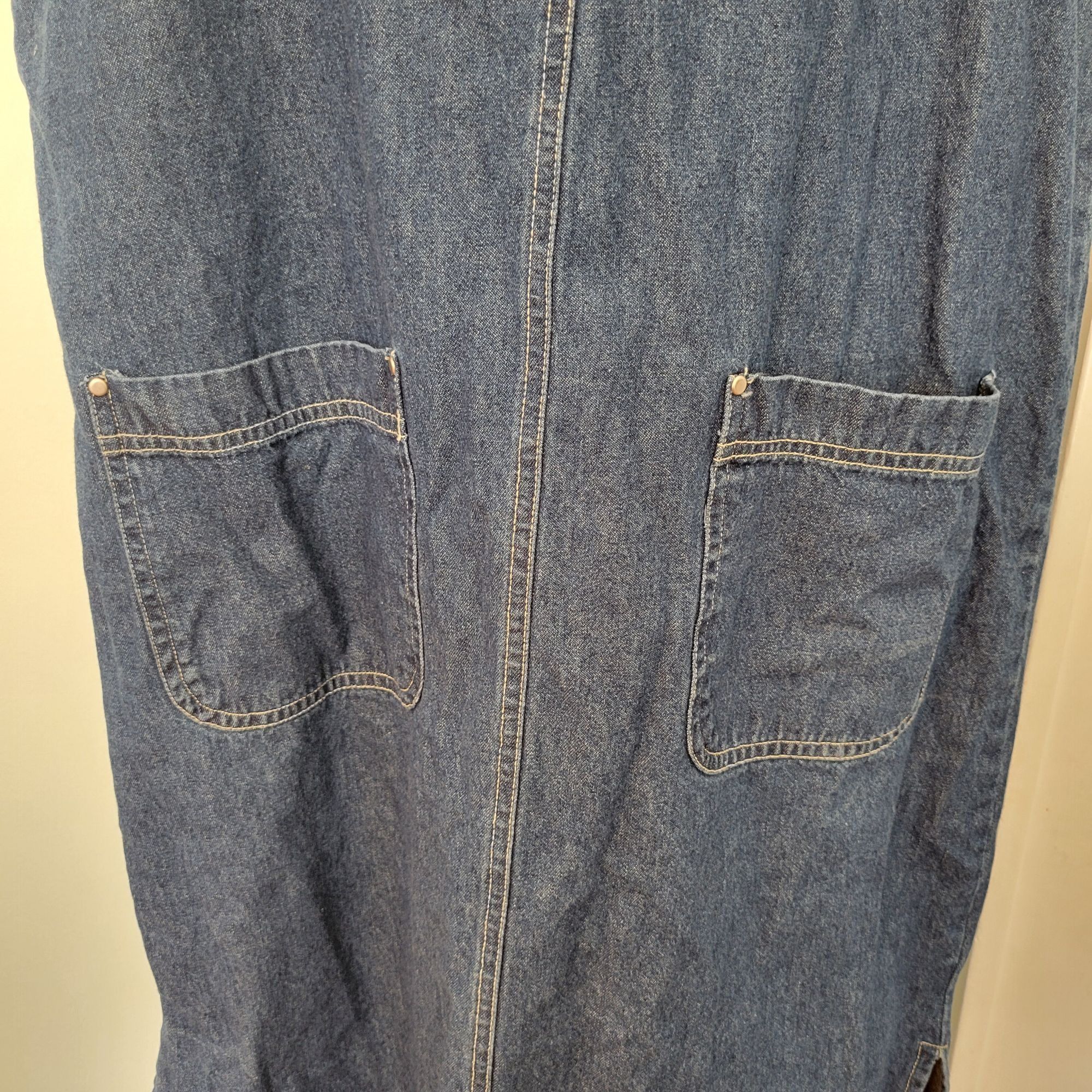 Vintage Premier International M Blue Jean Denim Jumper Overall Dress Size M / US 6-8 / IT 42-44 - 6 Thumbnail