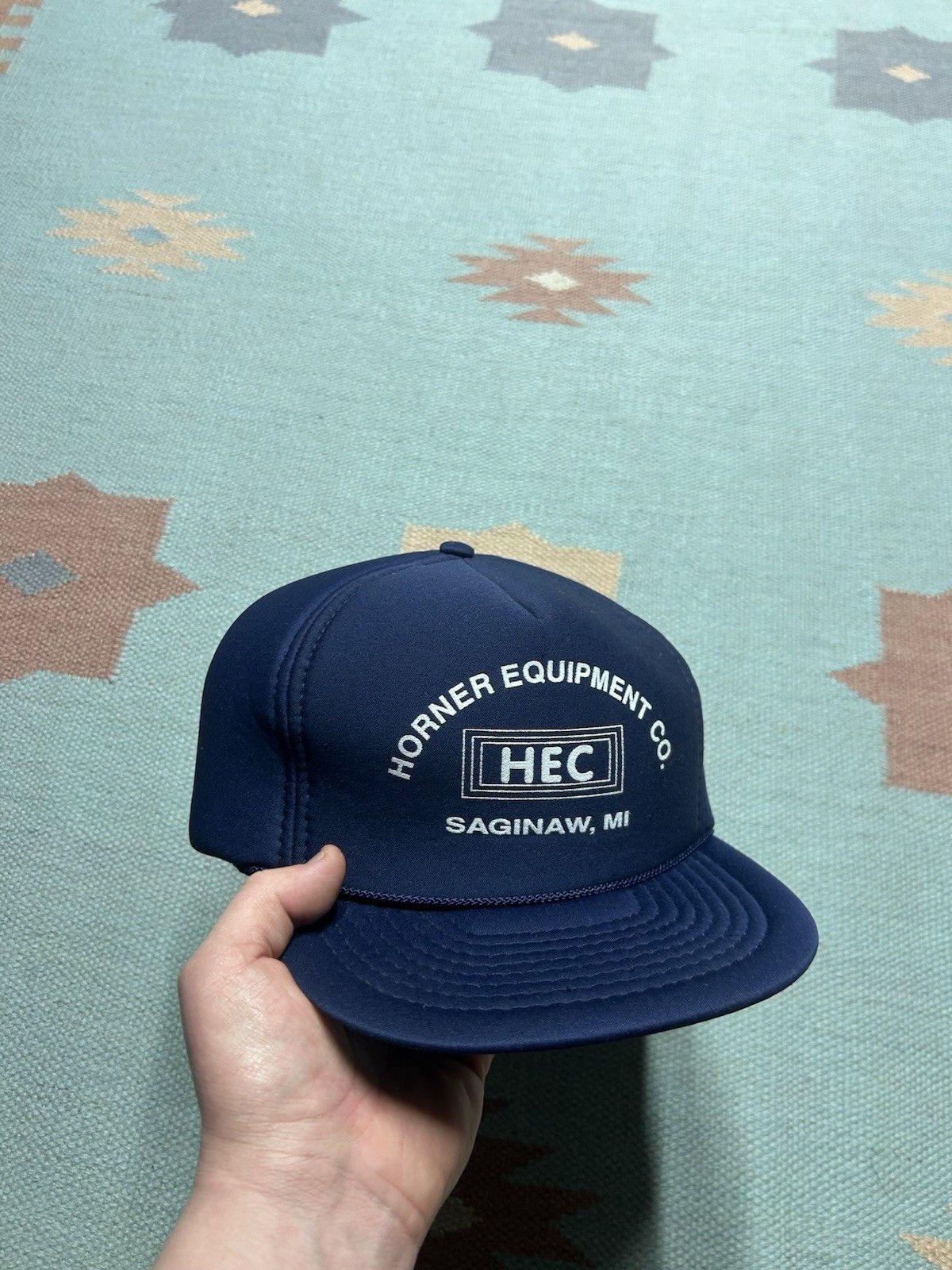 Vintage Vtg SnapBack hat Horner Equipment Co Saginaw Michigan HEC Size ONE SIZE - 1 Thumbnail