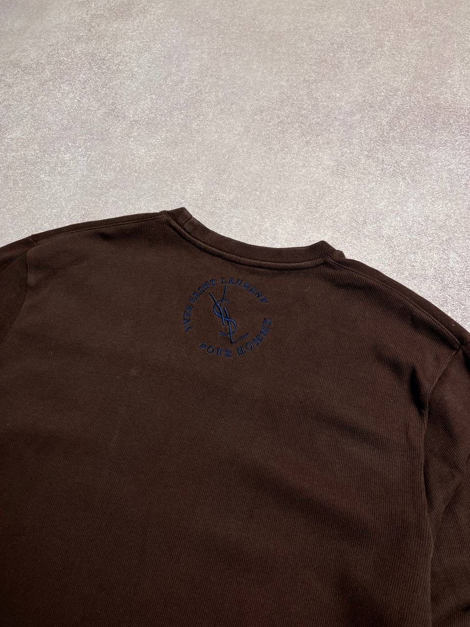 Saint Laurent Paris × Vintage × Yves Saint Laurent VINTAGE YSL YVES SAINT LAURENT BROWN BOXY SWEATSHIRT XL Size US XL / EU 56 / 4 - 5 Thumbnail