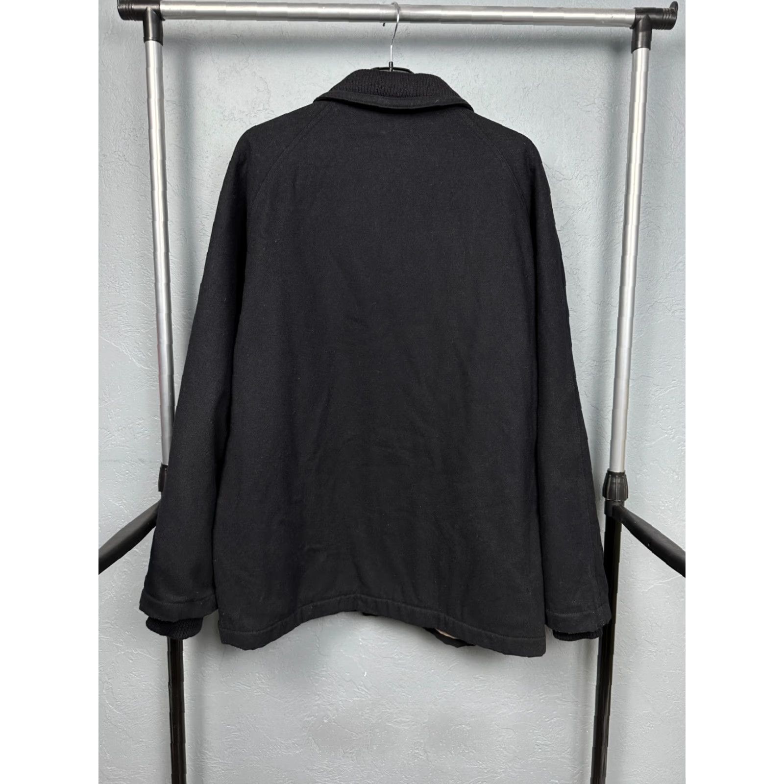 Lacoste Lacoste Vintage Mens Wool Coat Jacket XL Black Logo Jacket Size US XL / EU 56 / 4 - 7 Thumbnail