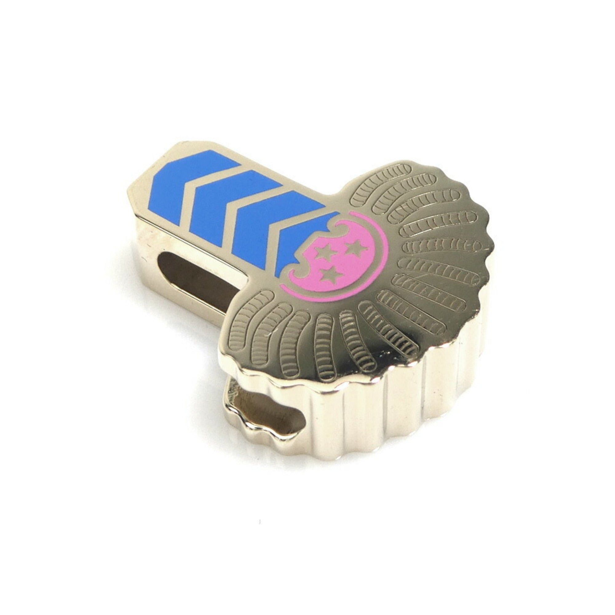 image of Hermes Scarf Ring Metal/enamel Light Gold/blue/pink Ladies in Black, Women's