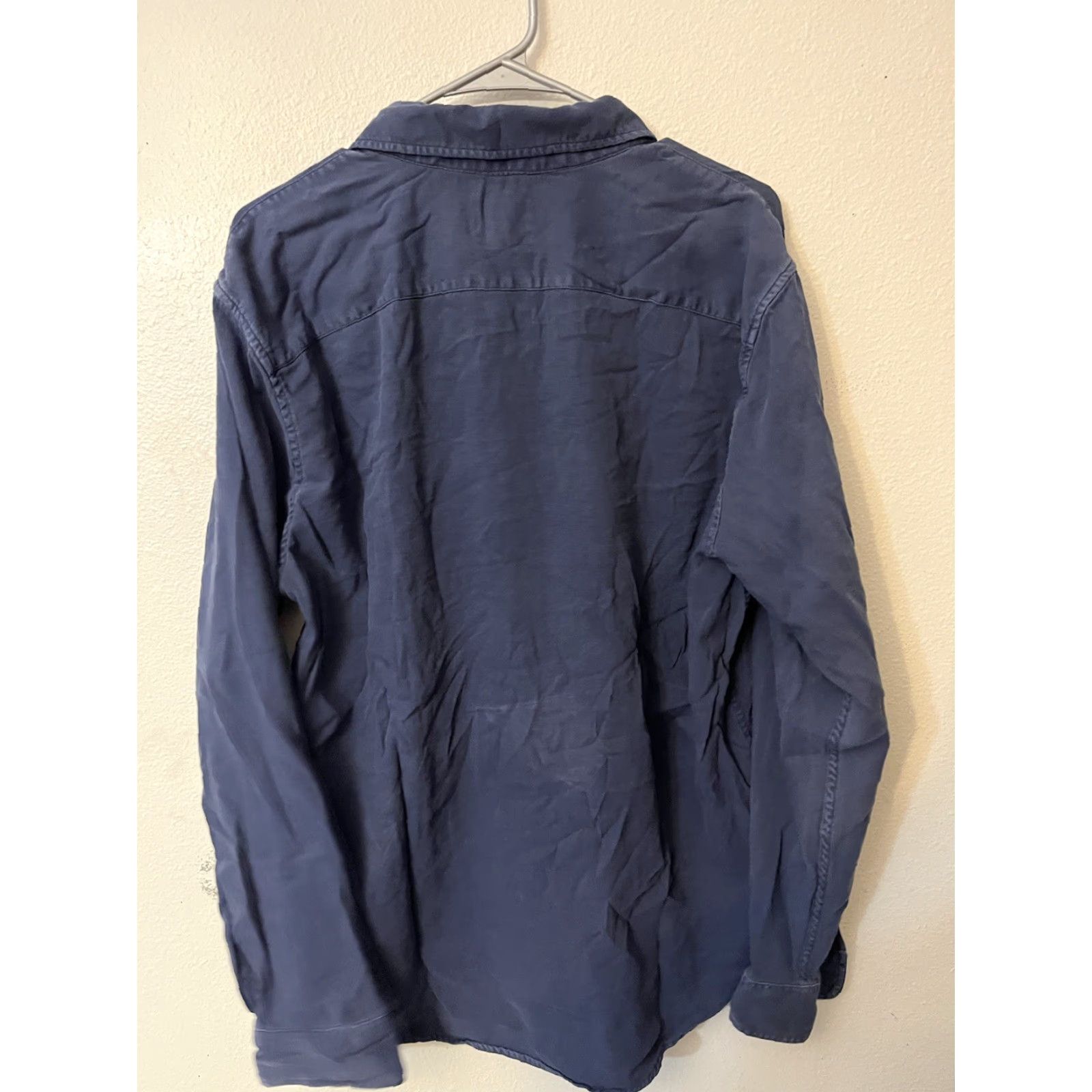 Abercrombie & Fitch Abercrombie & Fitch Mens XL Navy Long Sleeve Button-Down Cotton Viscose Shirt Size US XL / EU 56 / 4 - 3 Thumbnail