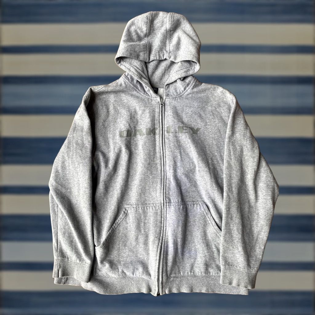 Oakley VINTAGE Oakley Hoodie XL Gray Full Zip Grunge Logo Mens Sweatshirt Size US XL / EU 56 / 4 - 1 Thumbnail