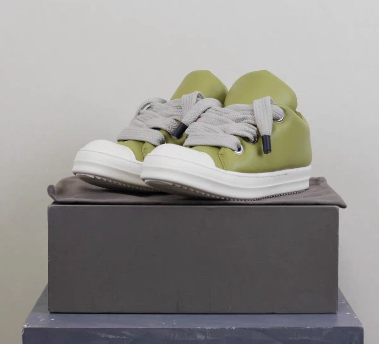 Rick Owens Rick Owens Mainline Lambskin Thick-Lace Puffer Sneakers Size US 8 / EU 41 - 1 Thumbnail