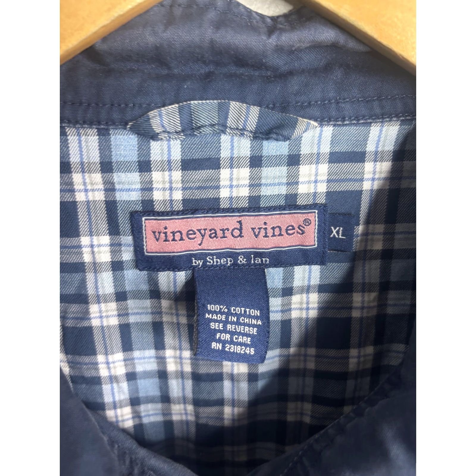 Vineyard Vines Vineyard Vines Jacket Mens XL Blue Cotton Bomber Full Zip Plaid Lined Casual Size US XL / EU 56 / 4 - 3 Thumbnail