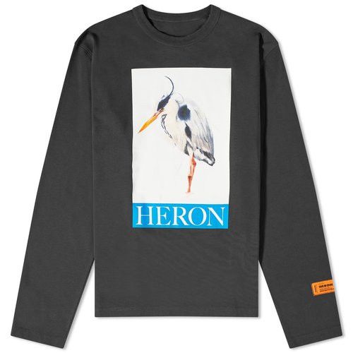 image of Heron Preston O1B1Xh1Ea1223 Painted Heron Long sleeve T-Shirt Black In Black, Men's (Size Large)