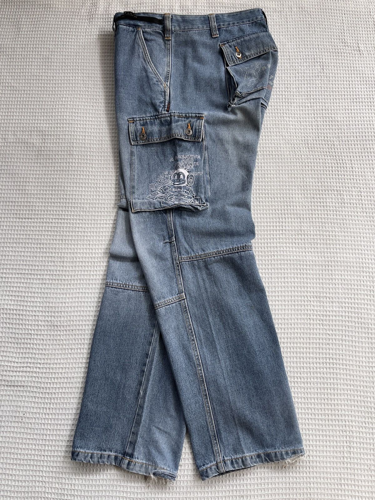 Southpole Last Drop🔥Rare🔥GRASS HITHER Cargo Multipocket Jeans Size US 37 - 3 Thumbnail