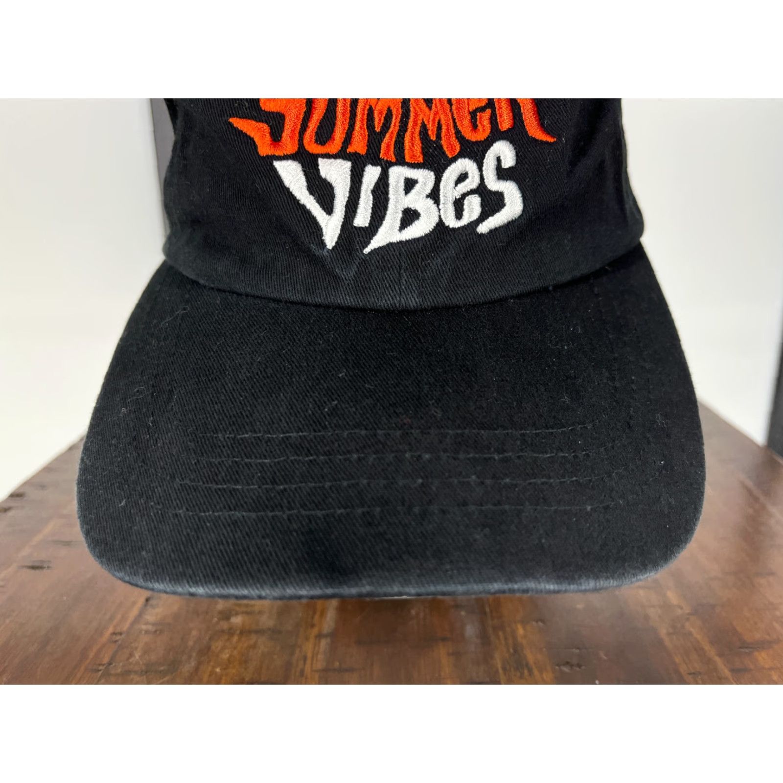 Forever 21 FOREVER 21 Hat Cap Strap Back Adult Black Summer Beach Embroidered Print D Size ONE SIZE - 3 Thumbnail