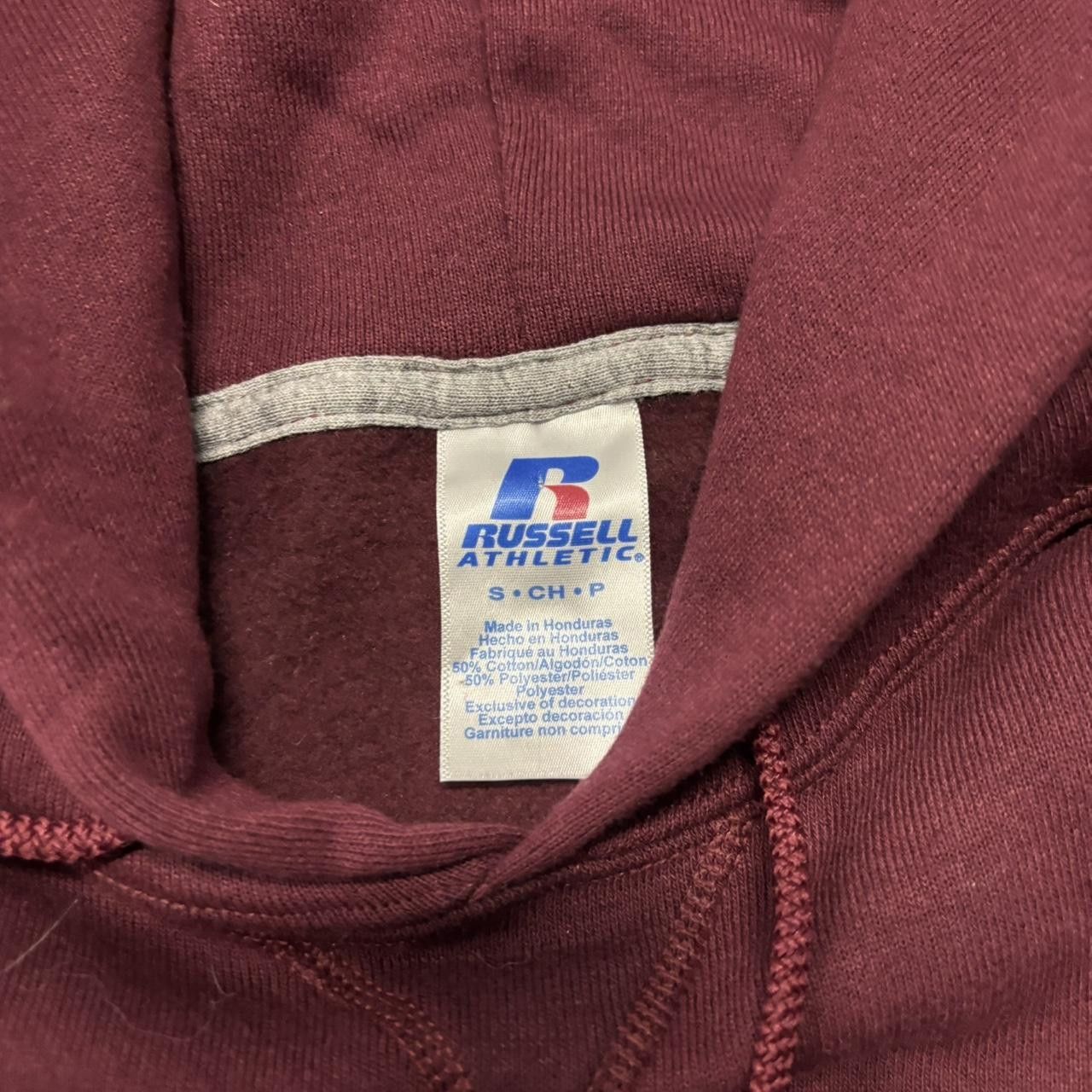 Russell Athletic × Vintage Crazy Vintage Y2K/2000s Maroon Red Russell Essential Hoodie! Size US S / EU 44-46 / 1 - 6 Thumbnail