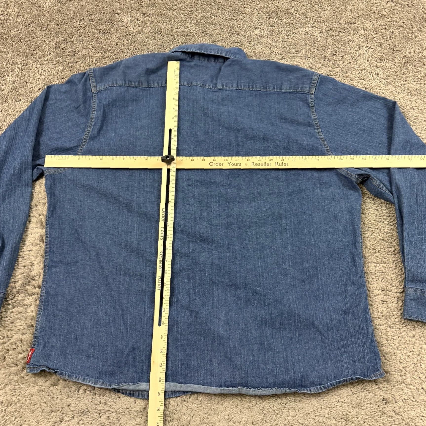 Wrangler Wrangler Shirt Mens 3XL Blue Denim Long Sleeve Pearl Snap Stretch Dark Indigo Category: Button-Up Size US XXL / EU 58 / 5 - 5 Thumbnail