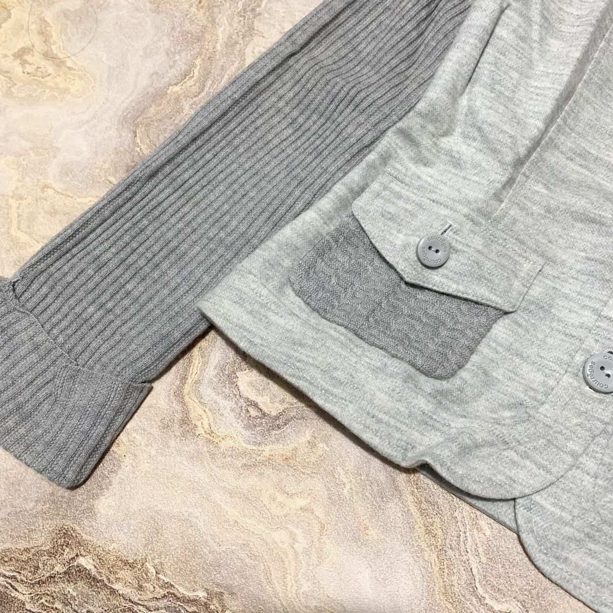 Andre Courreges Vtg 90s Courreges Jacket Grey On Grey Size S / US 4 / IT 40 - 4 Thumbnail