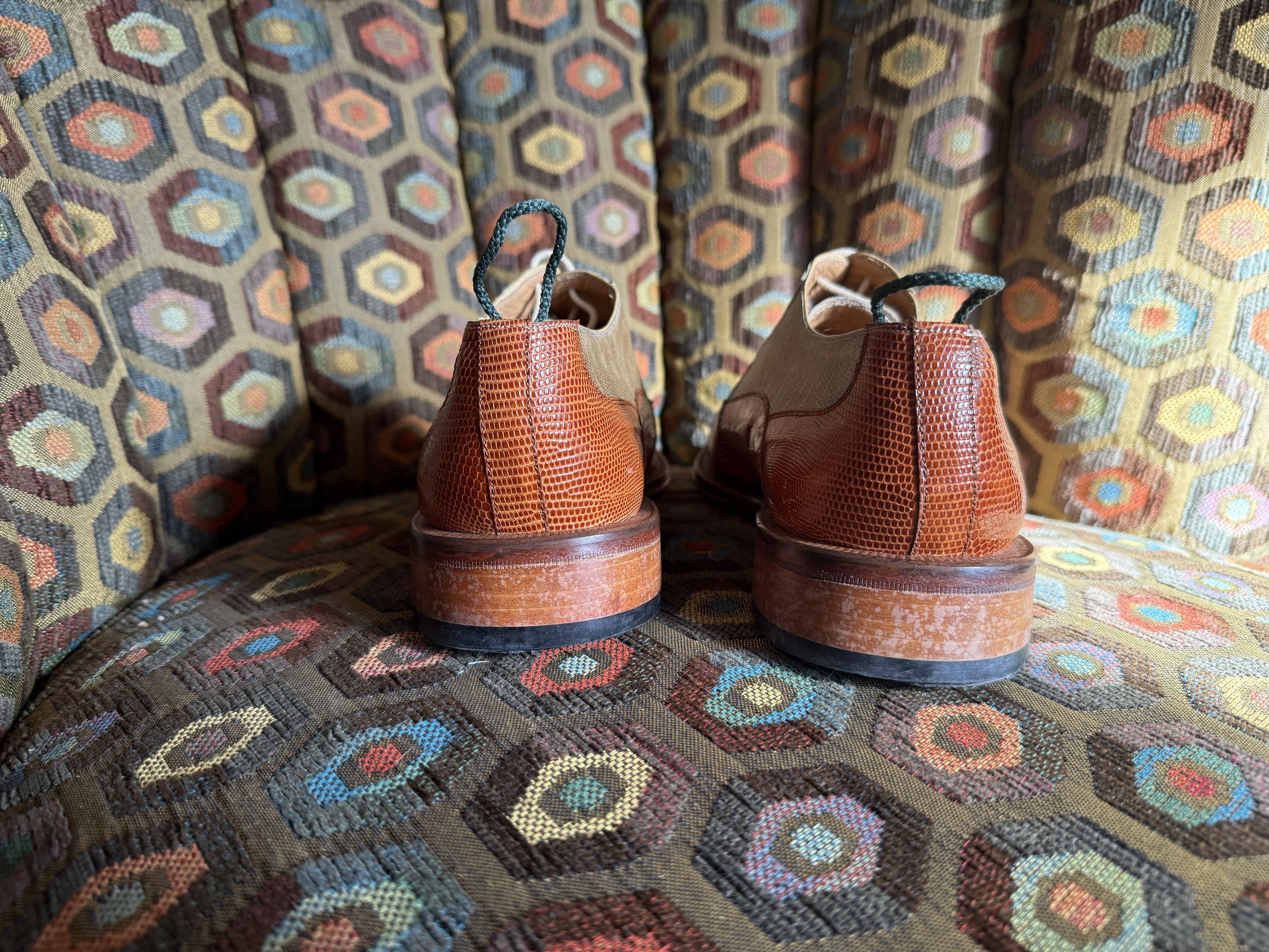 David Eden TWIST teju lizard spectators caramel/bone + box, bag, trees Size US 9 / EU 42 - 5 Thumbnail