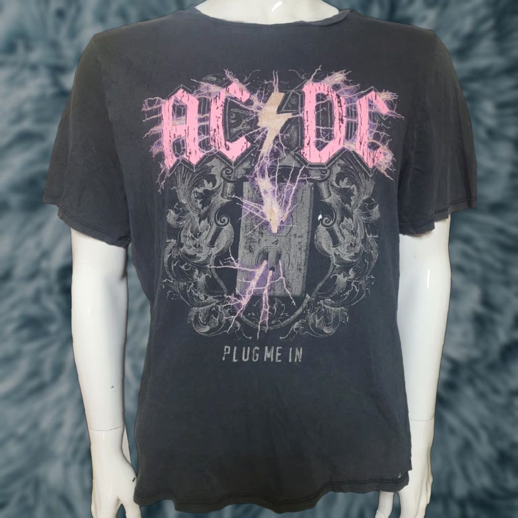 Etro Womens Retro AC/DC Plug Me In Classic Rock N Roll T Shirt 2XL Beat Up Size XXL / US 16-18 / IT 52-54 - 1 Thumbnail