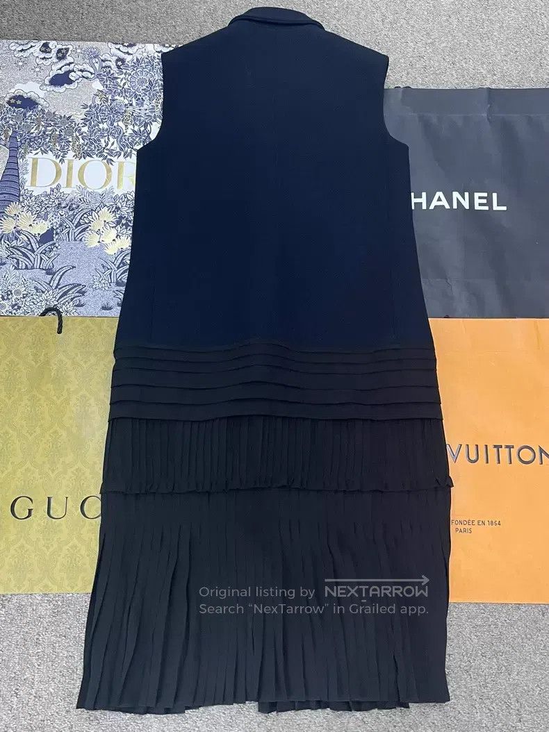 Dior Dark blue suit vest stitching dress