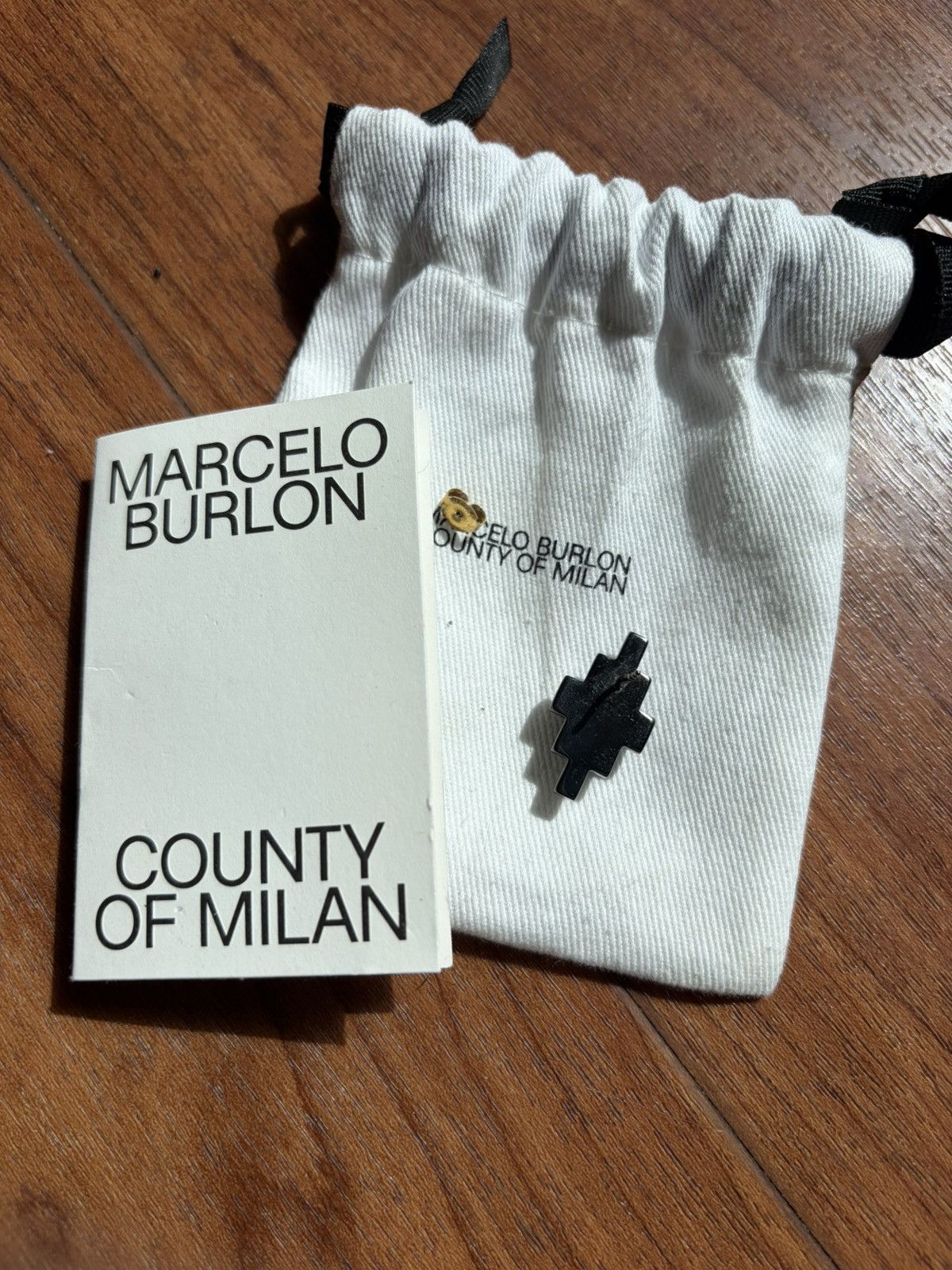 Marcelo Burlon Marcelo Burlon County of Milan Dark Silver 3D Cross Earring Size ONE SIZE - 4 Thumbnail