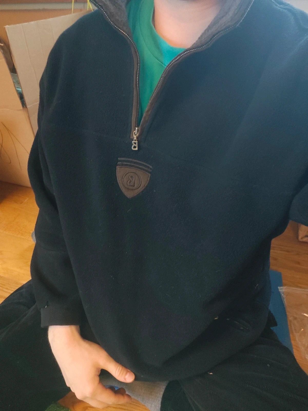 Bogner Vintage Bogner Fleece Sweater Pullover Mens M/L Black 90s Size US L / EU 52-54 / 3 - 3 Thumbnail