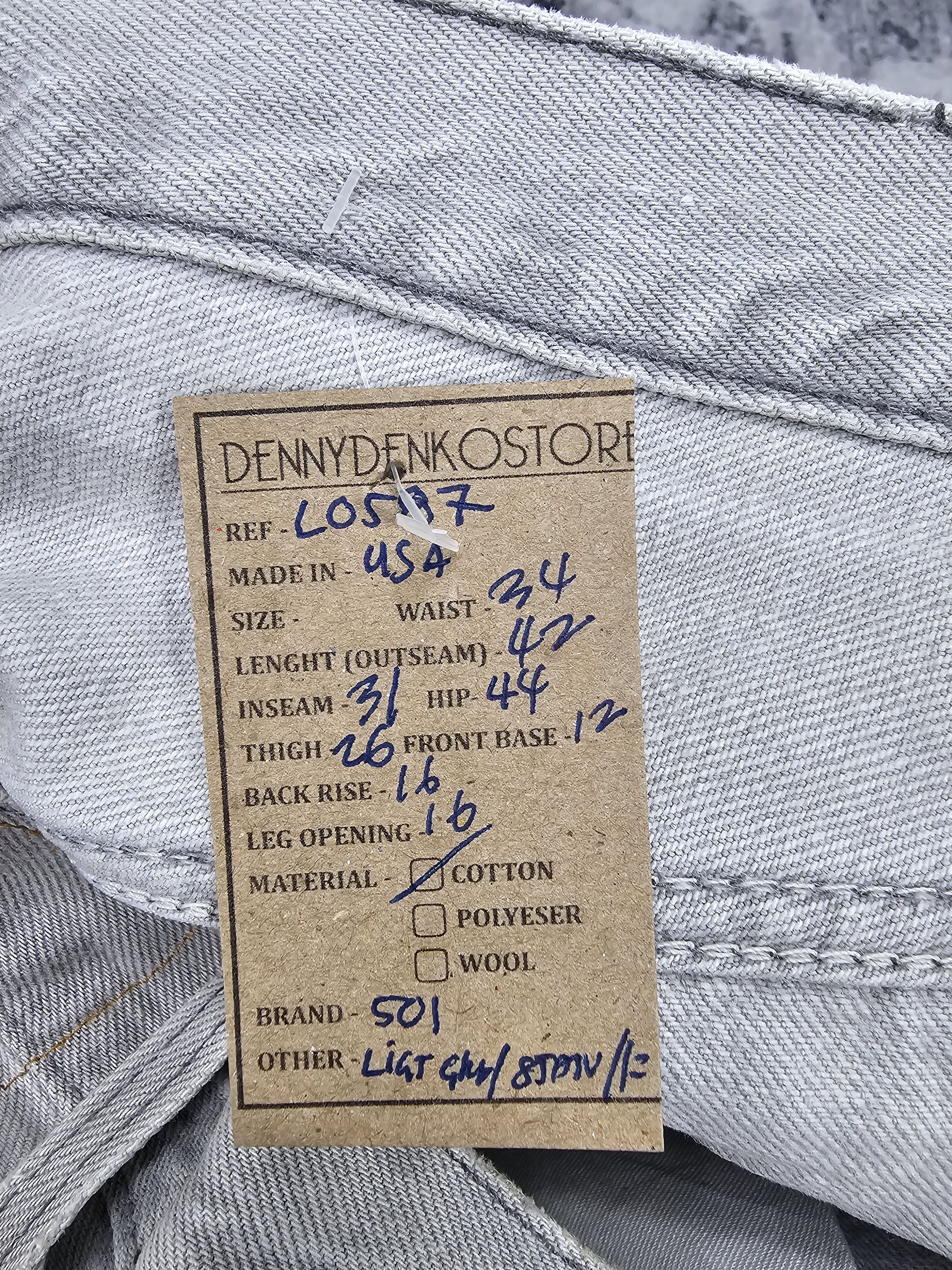 Levi's Vintage Clothing Vtg 90's LEVIS 501 Light Gray Stain Jeans Made In USA L0587 Size US 34 / EU 50 - 13 Thumbnail