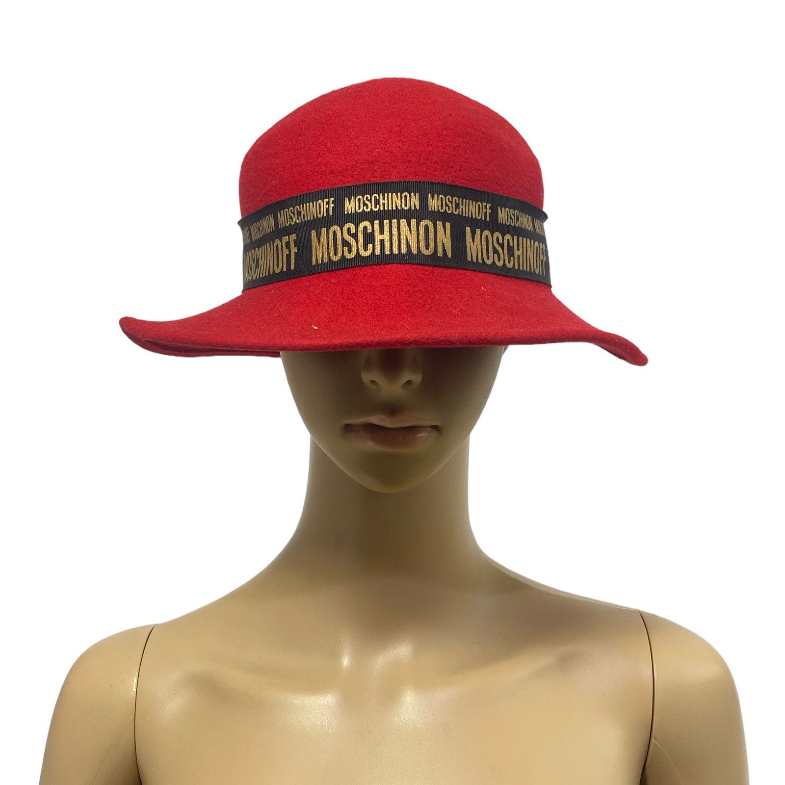 MOSCHINO Cheap & Chic Vintage Red Wool Fedora Hat