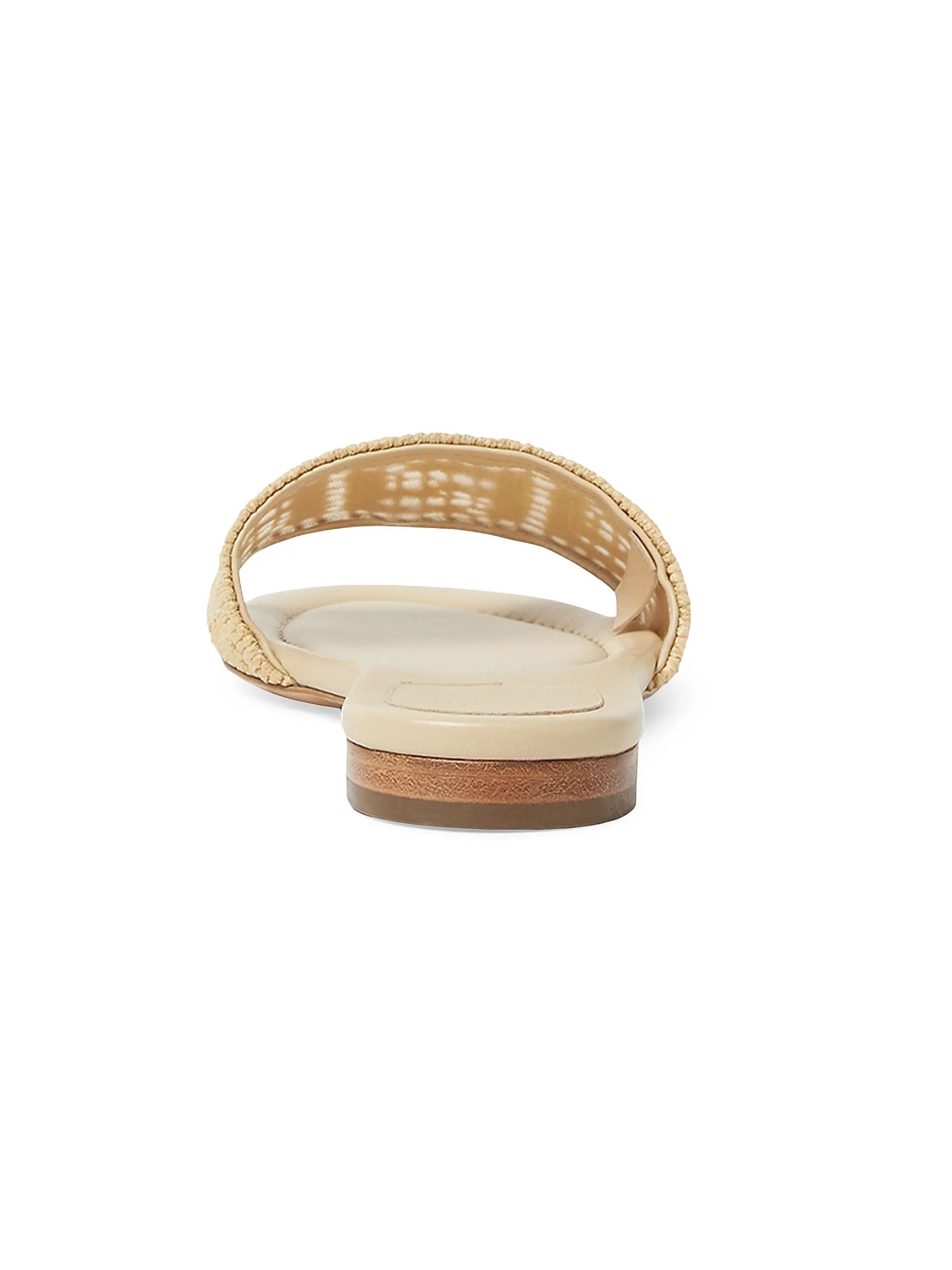Fendi o1s1wg110426 Sunshine Logo Leather Flat Slides in Beige Size US 7 / IT 37 - 3 Thumbnail