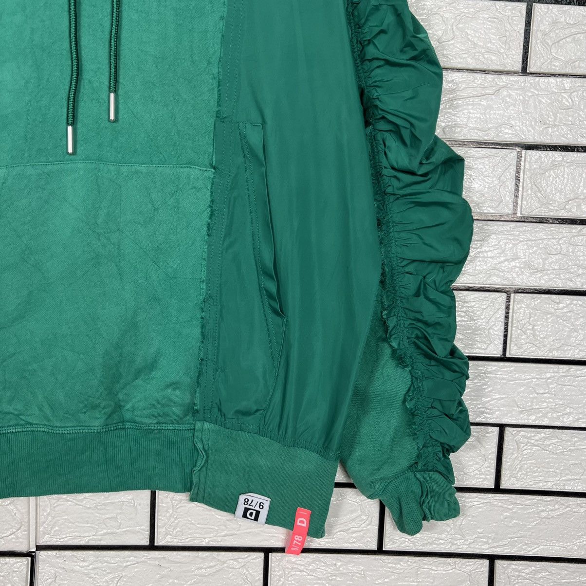 Diesel DIESEL Green Oversized Ruched Sleeve Hoodie #4260-C194 Size XS / US 0-2 / IT 36-38 - 6 Thumbnail