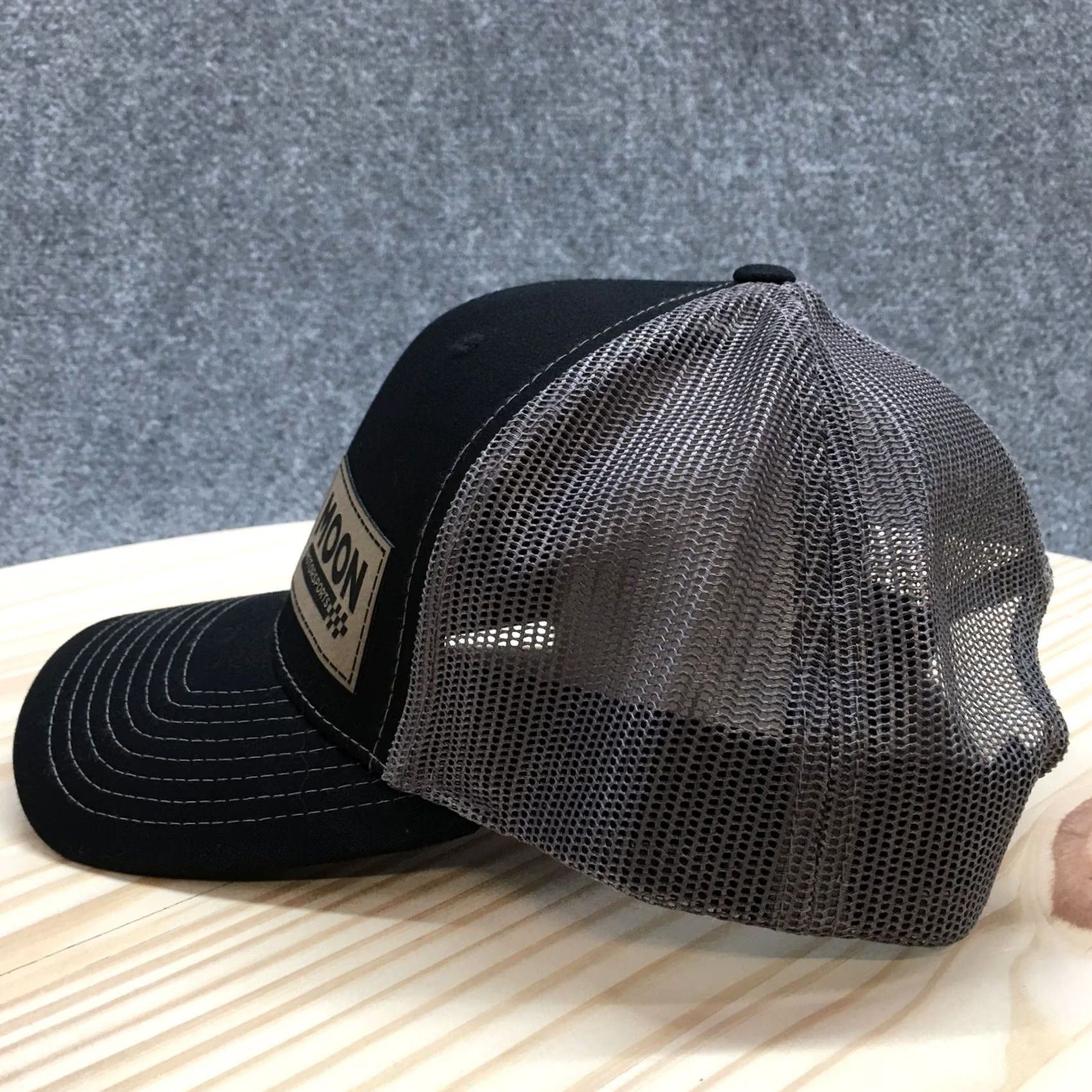 Vintage Richardson Moon Motorsports Trucker Hat Men Black OS Adjustable Embroidered Logo Size ONE SIZE - 5 Thumbnail