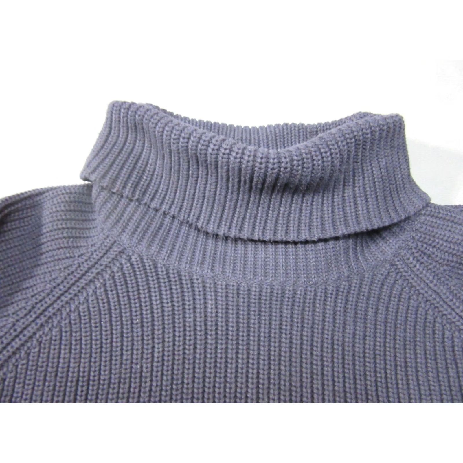 Lands' End Lands End Sweater Womens 1X Navy Blue Ribbed Knit Turtleneck Pullover Size XL / US 12-14 / IT 48-50 - 7 Thumbnail