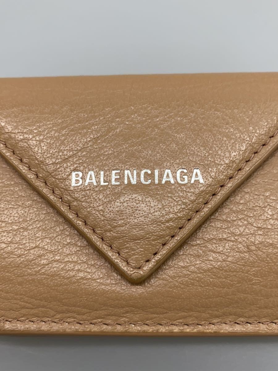 Balenciaga Balenciaga Leather Tri-Fold Wallet Beige Size ONE SIZE - 3 Thumbnail