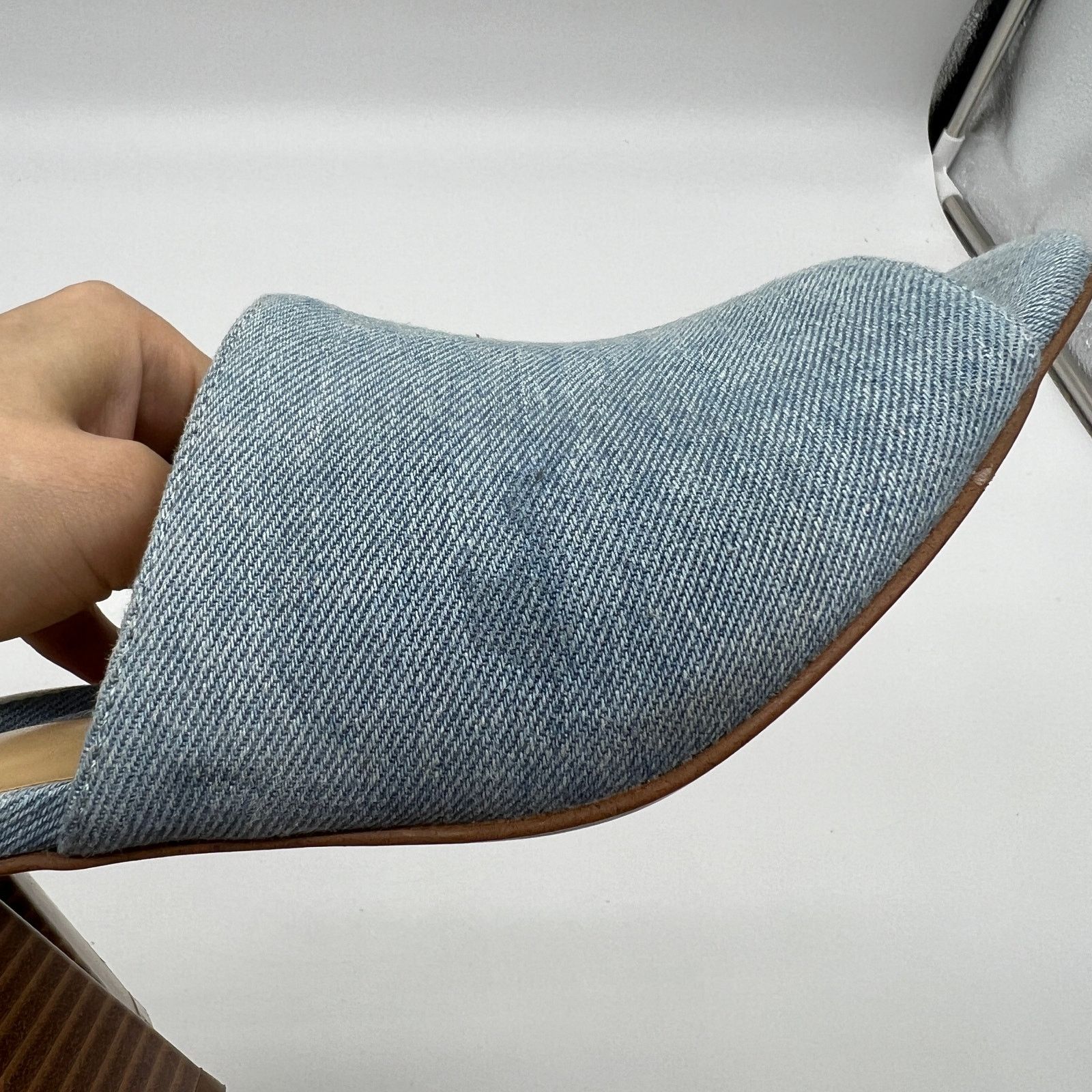 Other Nine West Women's Shoes Wylow Open Toe Size 9.5 Denim Blue Size US 9.5 / IT 39.5 - 13 Thumbnail