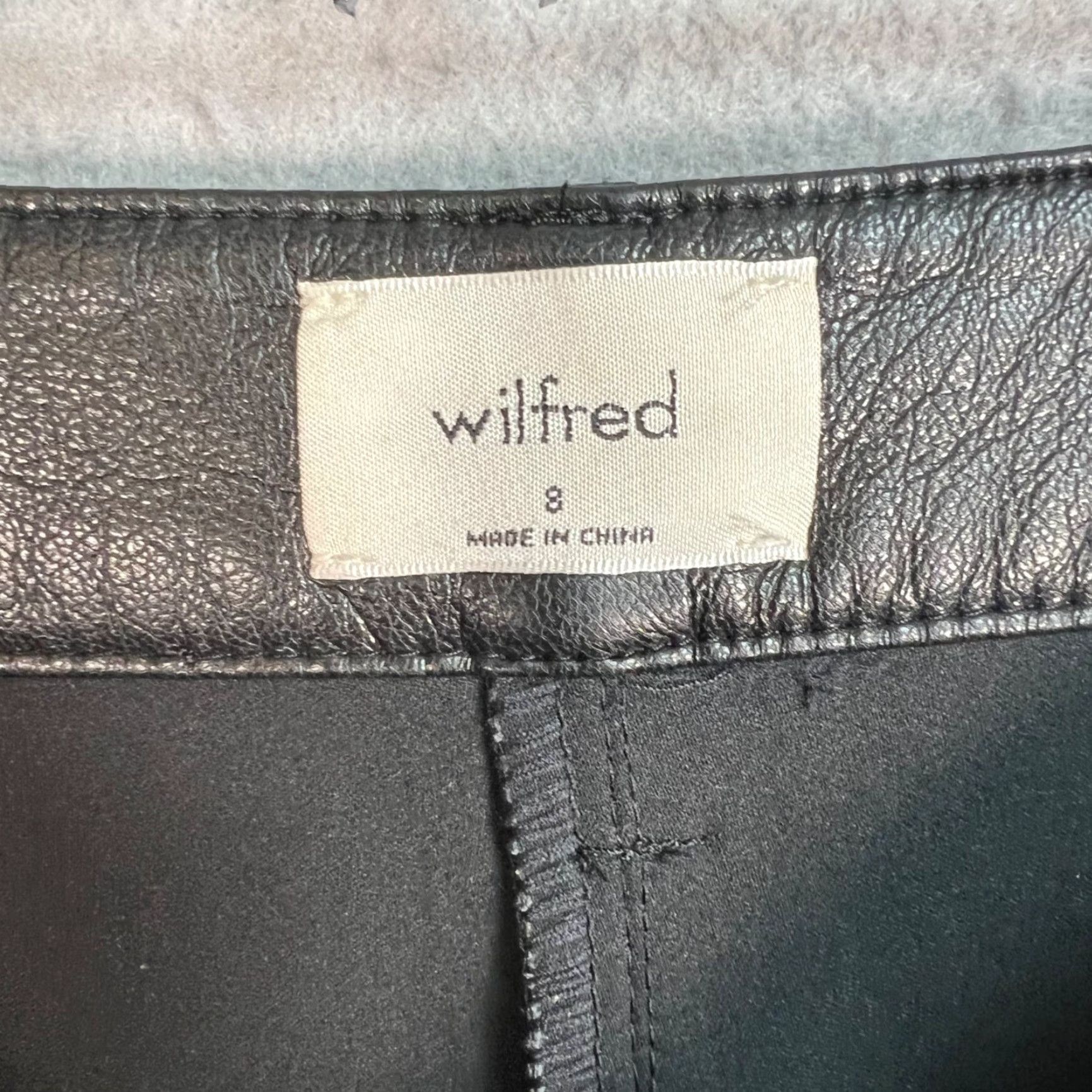 Vintage Wilfred Womens Black High-Waisted Faux Leather Tapered Leg Pants 8 Size 30" / US 8 / IT 44 - 3 Thumbnail