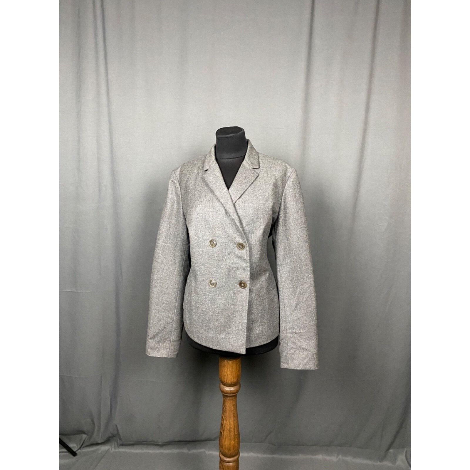 Jil Sander Jil Sander Women's Gray Wool Cashmere Double Breasted Blazer Size M / US 6-8 / IT 42-44 - 4 Thumbnail