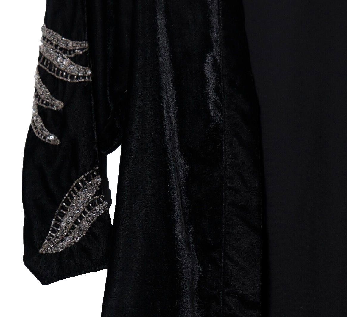 Designer Dodo Bar Or Women 42 Black Corinne Velvet Kimono Jacket Coat Size M / US 6-8 / IT 42-44 - 6 Thumbnail