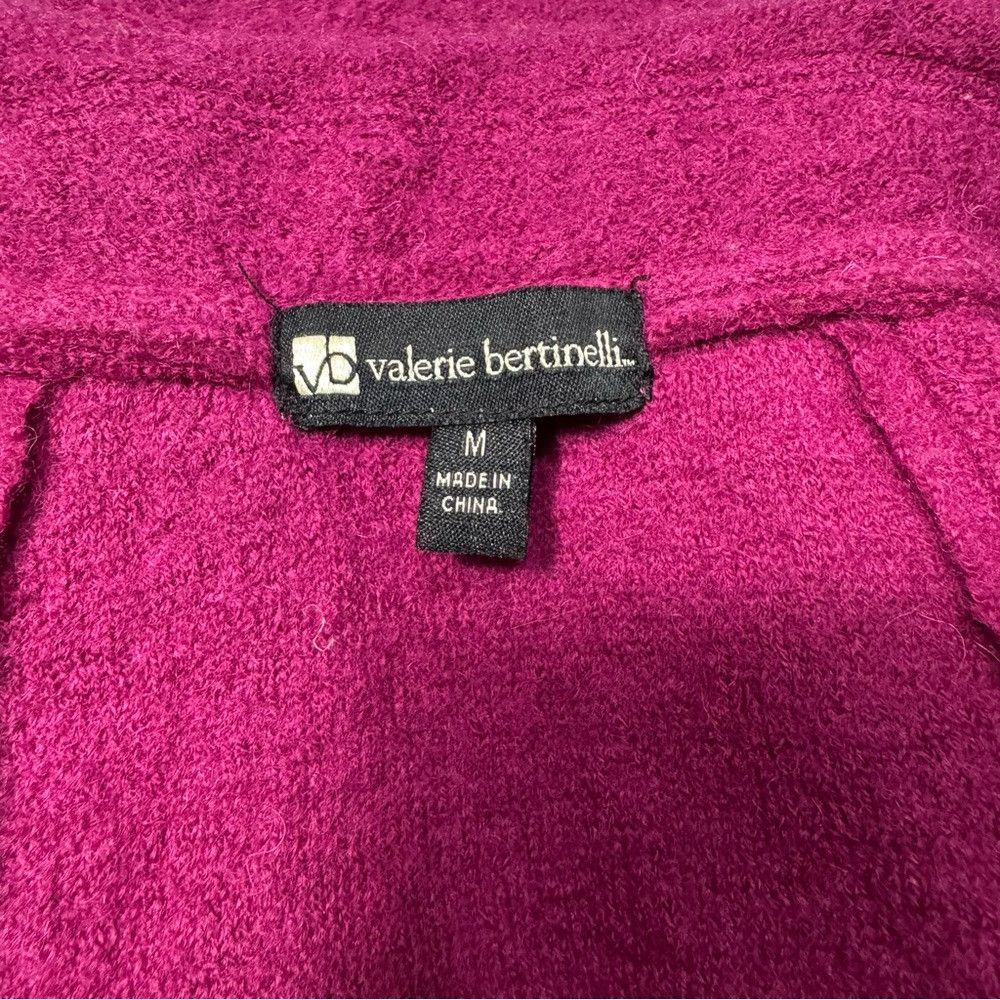 Other Valerie Bertinelli 100% Wool Dark Pink Cardigan Jacket Size M / US 6-8 / IT 42-44 - 7 Thumbnail