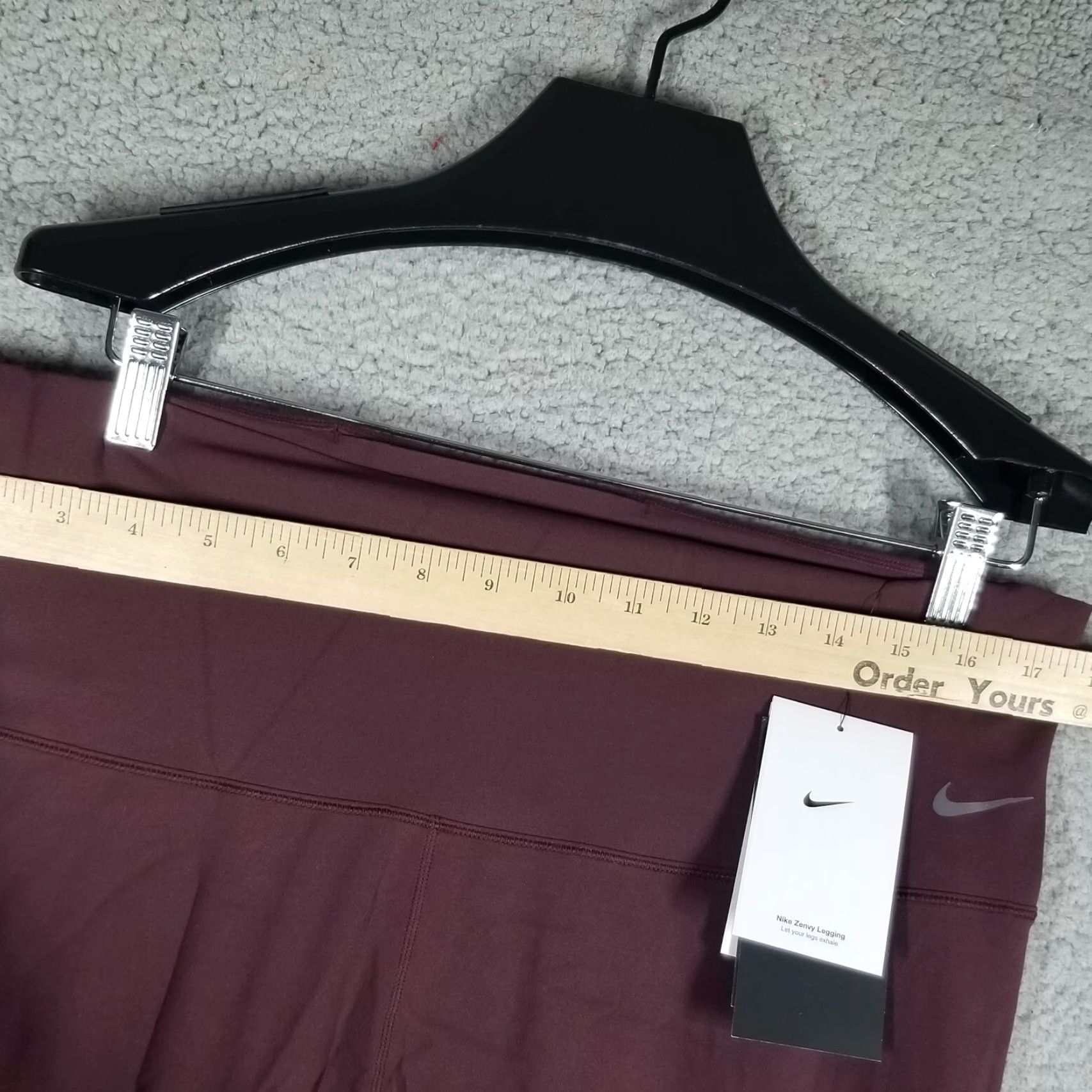 Nike Nike Zenvy High Waist Yoga Leggings 7/8 - Women's 2XL - Burgundy - Activewear - Compression - Pockets Size 40" / US 18 - 4 Thumbnail