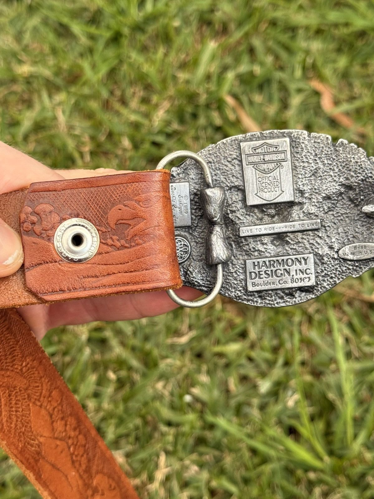 Harley Davidson Harley Davidson Leather Belt Size ONE SIZE - 3 Thumbnail