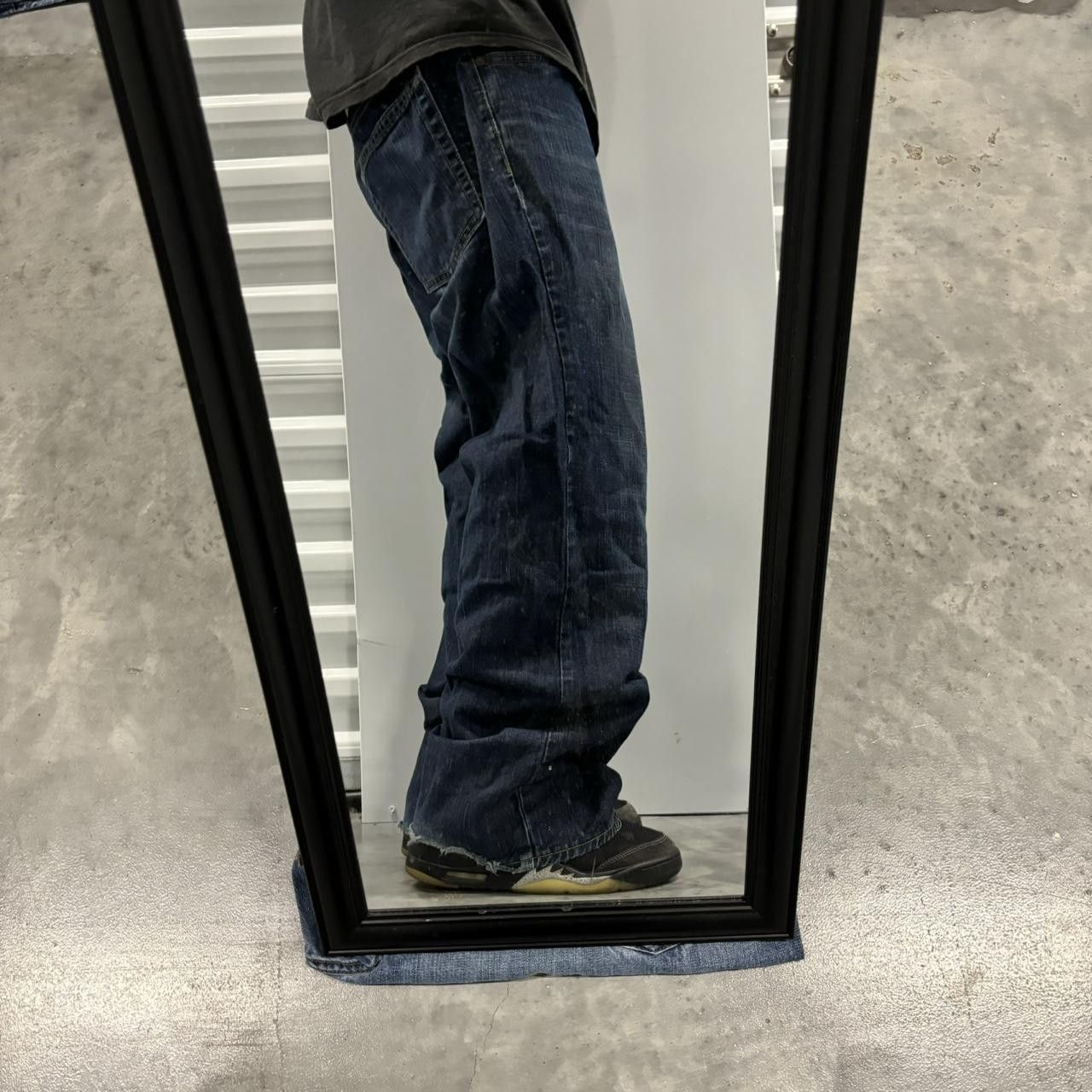 Japanese Brand × Vintage Crazy Vintage Y2K/2000s Baggy Grunge Dark Wash Skater Bootcut Denim Jeans! Size US 38 / EU 54 - 2 Thumbnail