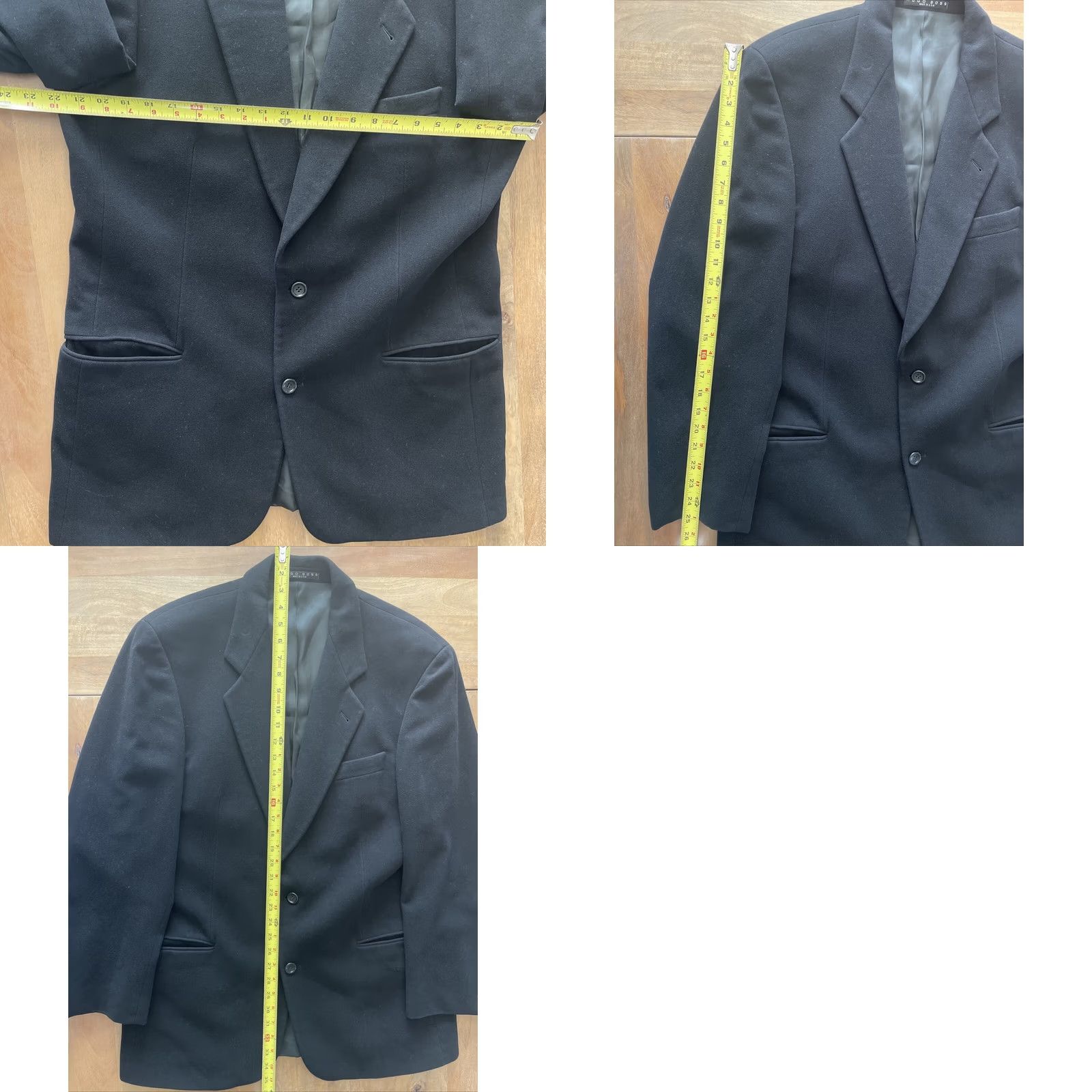 Hugo Boss HUGO BOSS Blazer Cashmere Wool Blend Black Tweed Sport Coat Jacket Mens 42R USA Size 42R - 8 Thumbnail