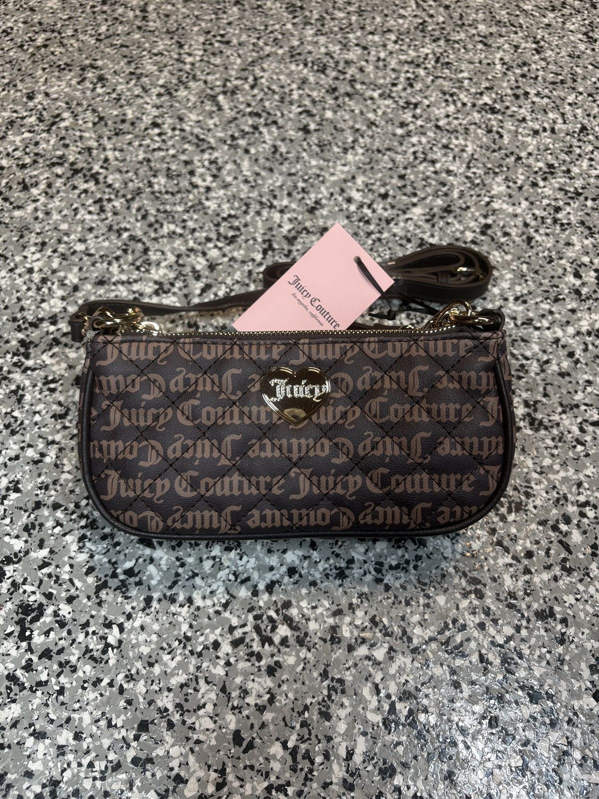 Juicy Couture Vintage Y2K Juicy Couture Brown Quilted Leather Shoulder Bag Size ONE SIZE - 1 Thumbnail