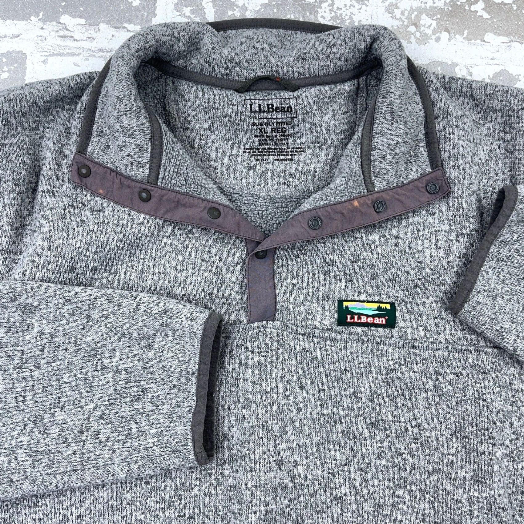 Vintage VINTAGE LL Bean Sweater Men XL Gray Snap T Pull Over Jacket Slightly Fitted Heather Size US XL / EU 56 / 4 - 2 Thumbnail