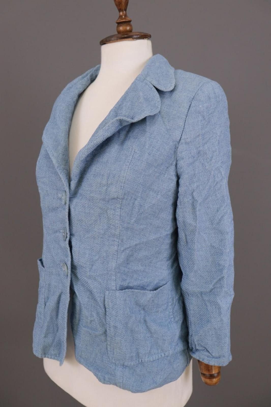 Escada Escada Blue Wool Silk Linen Blazer Lined Jacket Size 42 Size M / US 6-8 / IT 42-44 - 8 Thumbnail