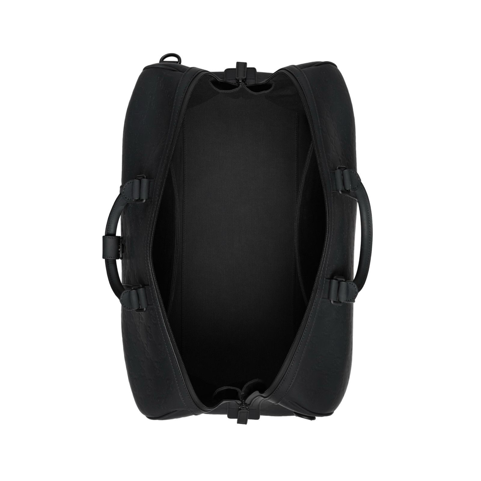 Gucci GUCCI $3650 Black GG Rubber-Effect Leather Medium Duffle Bag Size ONE SIZE - 5 Thumbnail