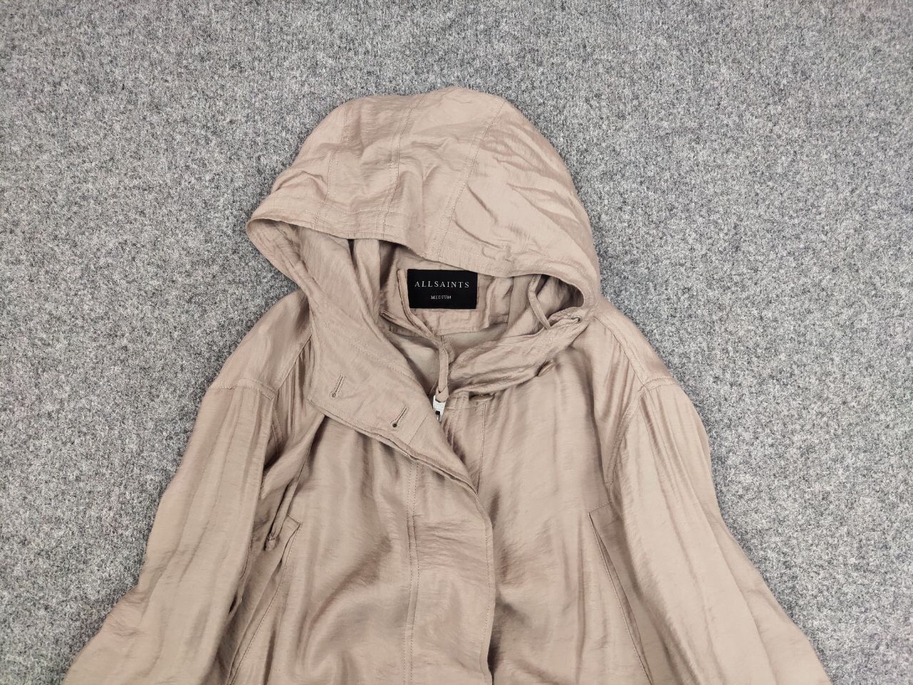 Allsaints All Saints Kinsley Parka Hooded Zip Up Tan Jacket Coat Size M / US 6-8 / IT 42-44 - 8 Thumbnail