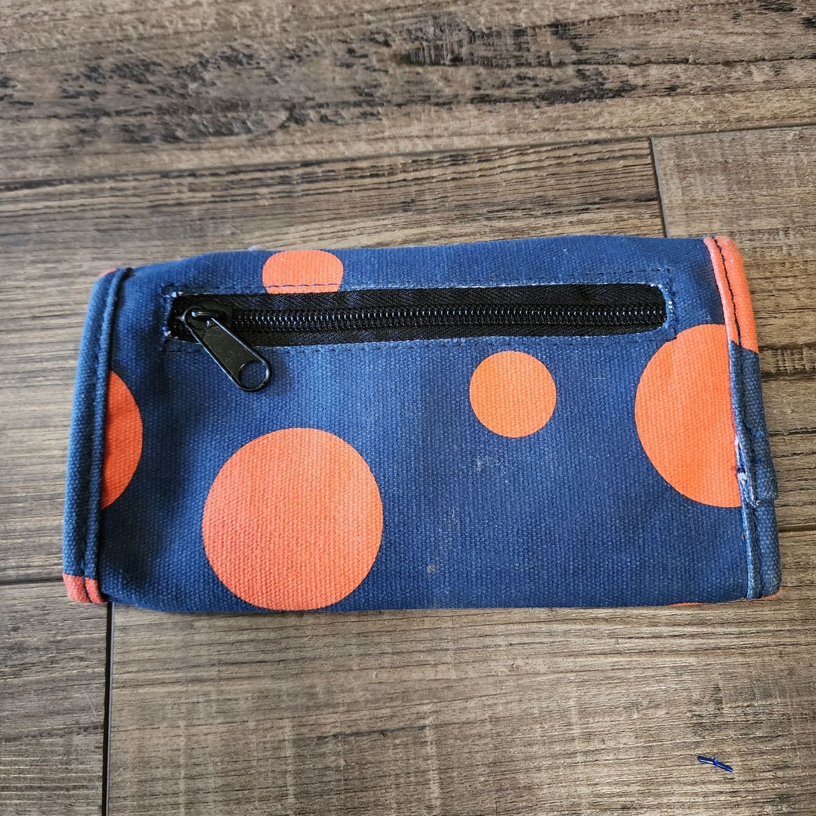 KAVU Kavu Wallet Blue with orange polka dots pre-owned b43 Size ONE SIZE - 4 Thumbnail