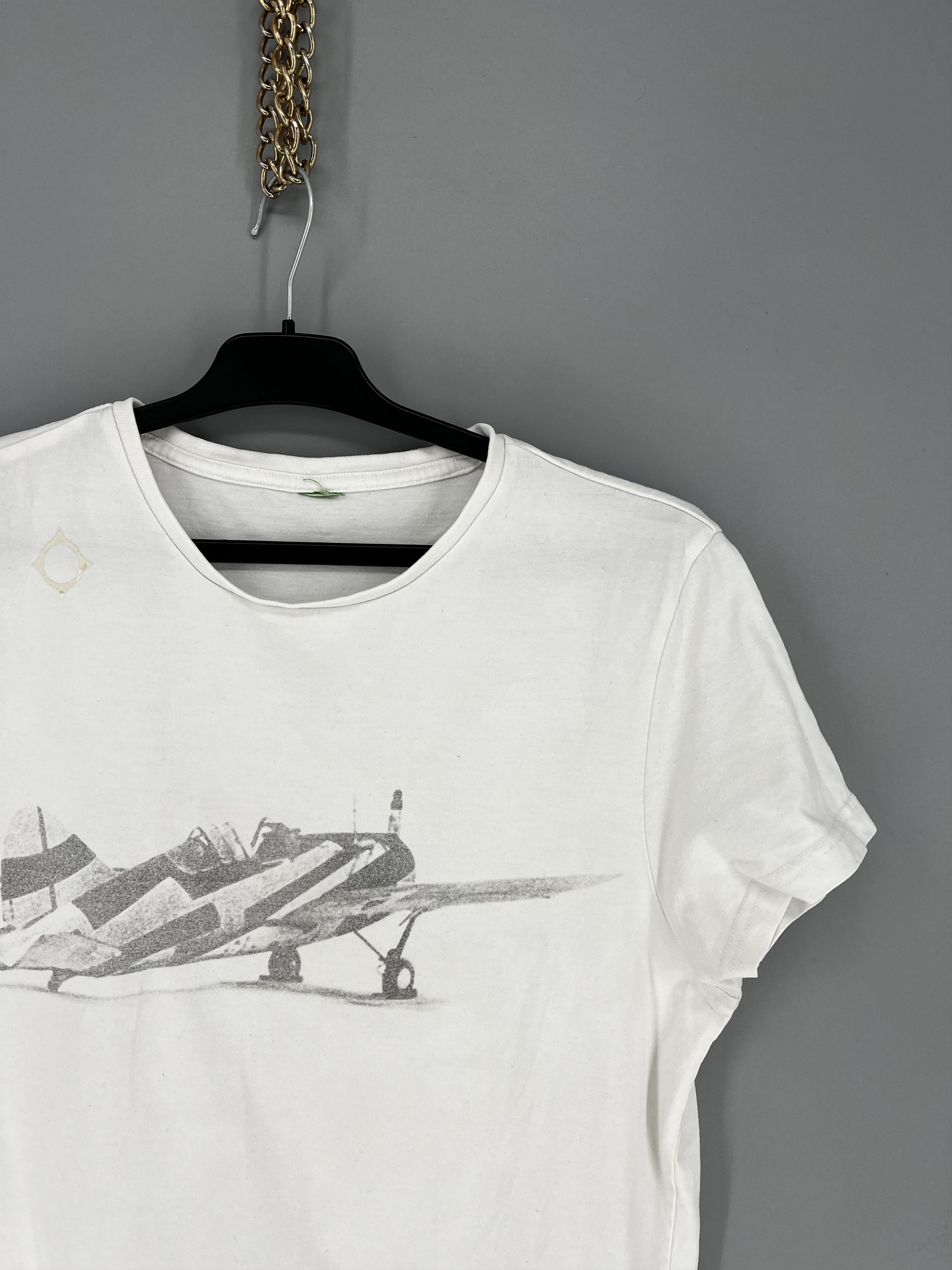 MA.STRUM Ma.Strum vintage white T-shirt central logo plane Size US S / EU 44-46 / 1 - 5 Thumbnail